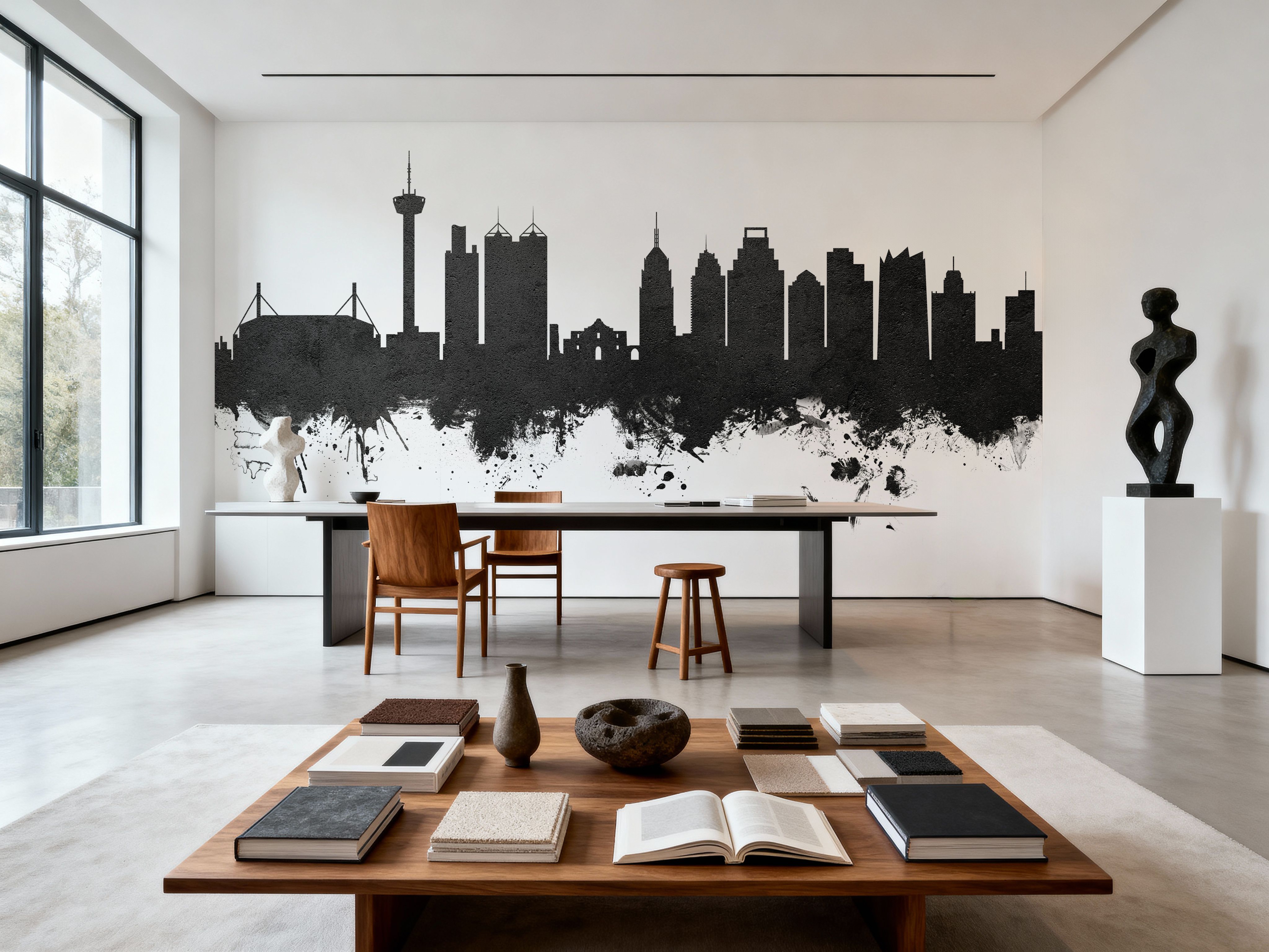 San Antonio Texas Skyline Black & White