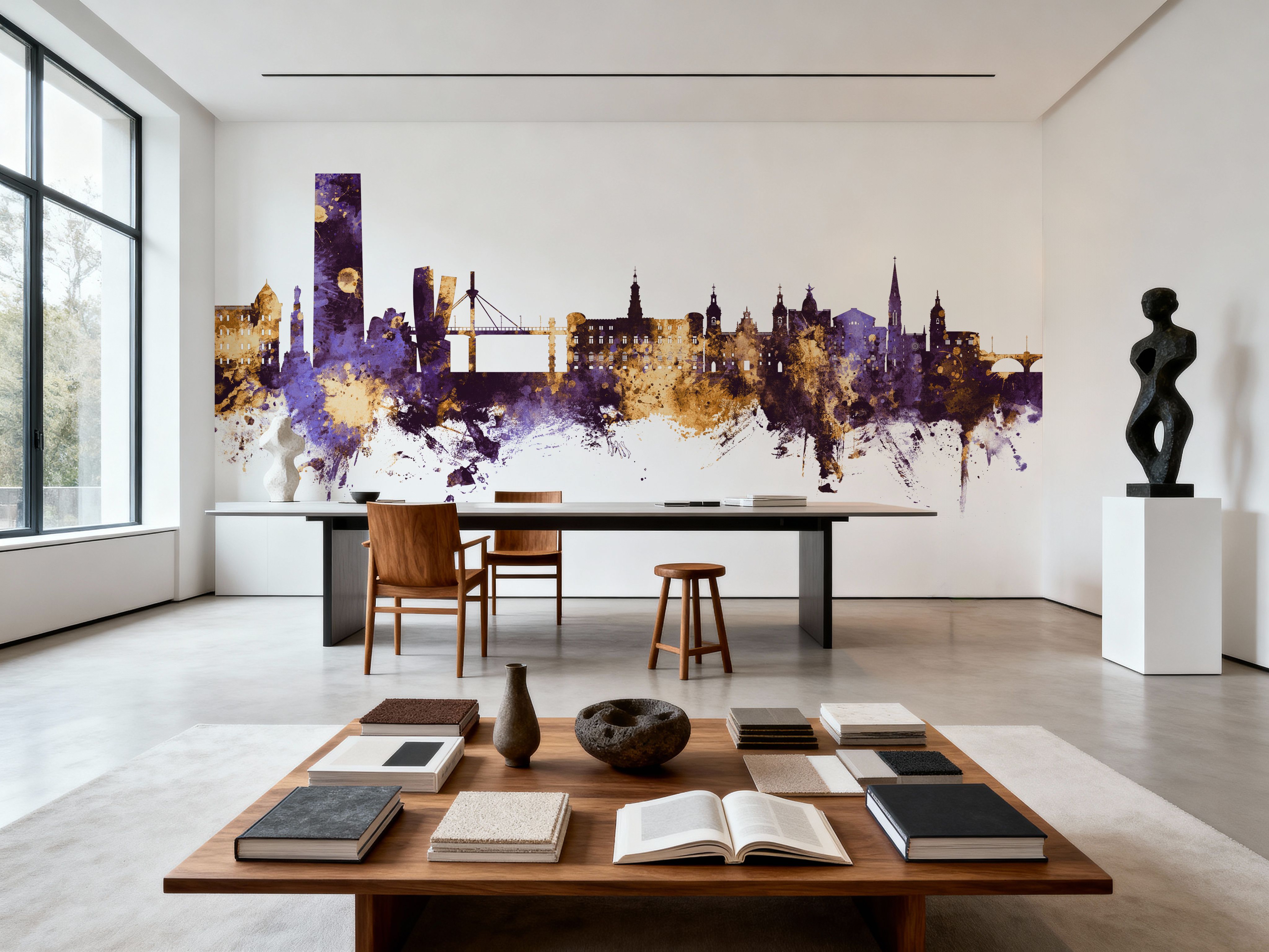 Bilbao Skyline Purple & Gold