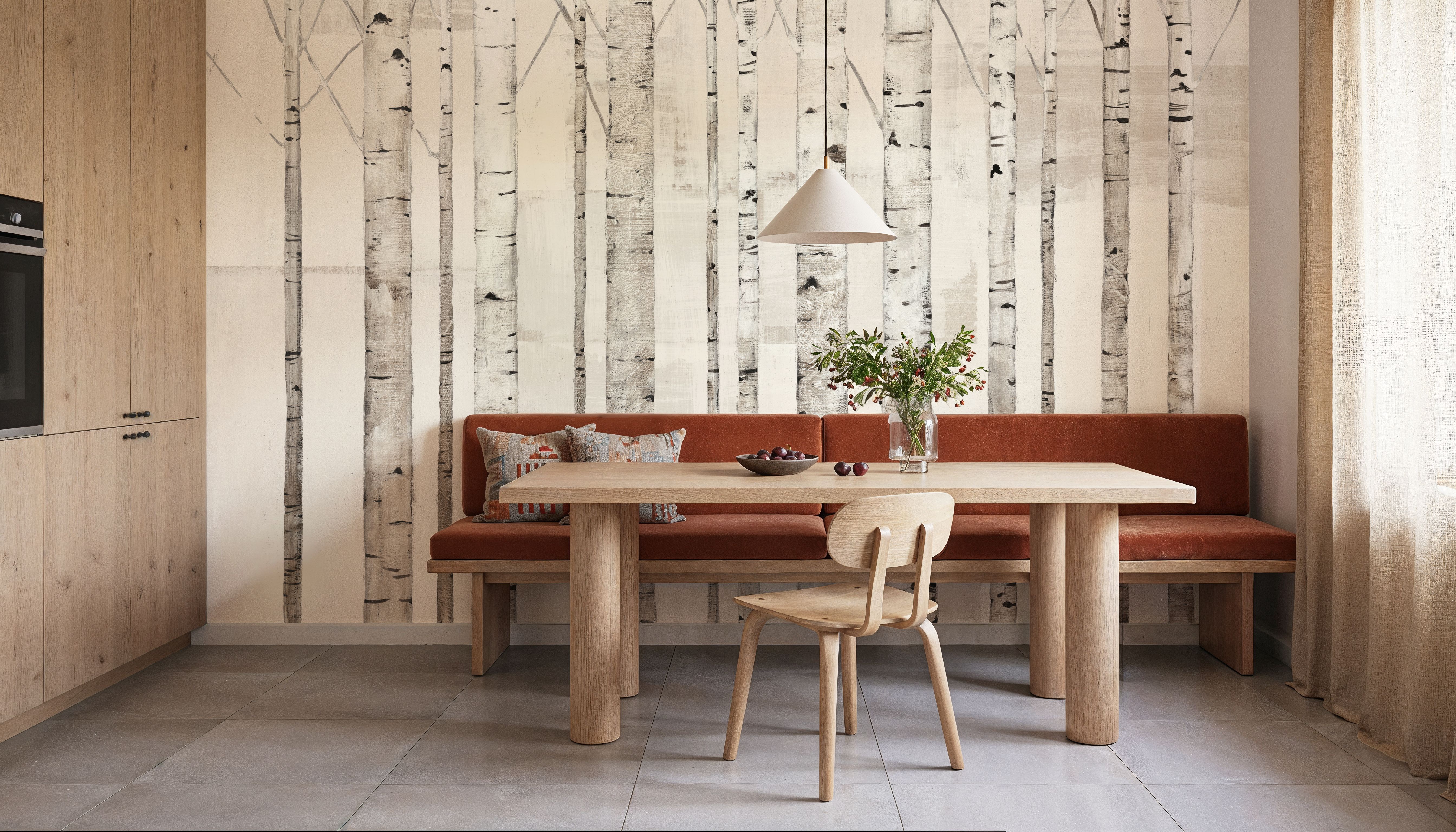 Birch Trees on White