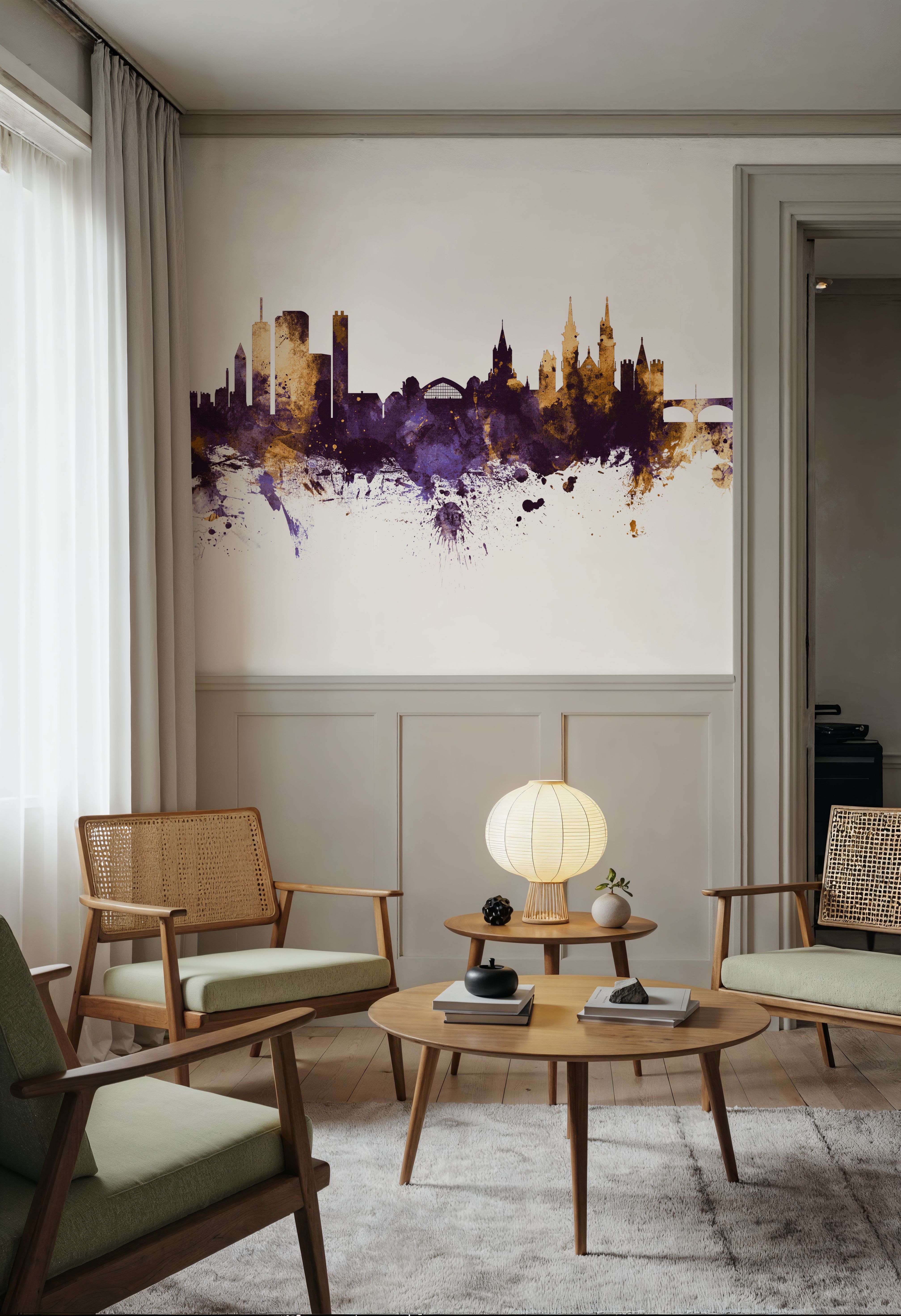 Basel Switzerland Skyline Purple & Gold