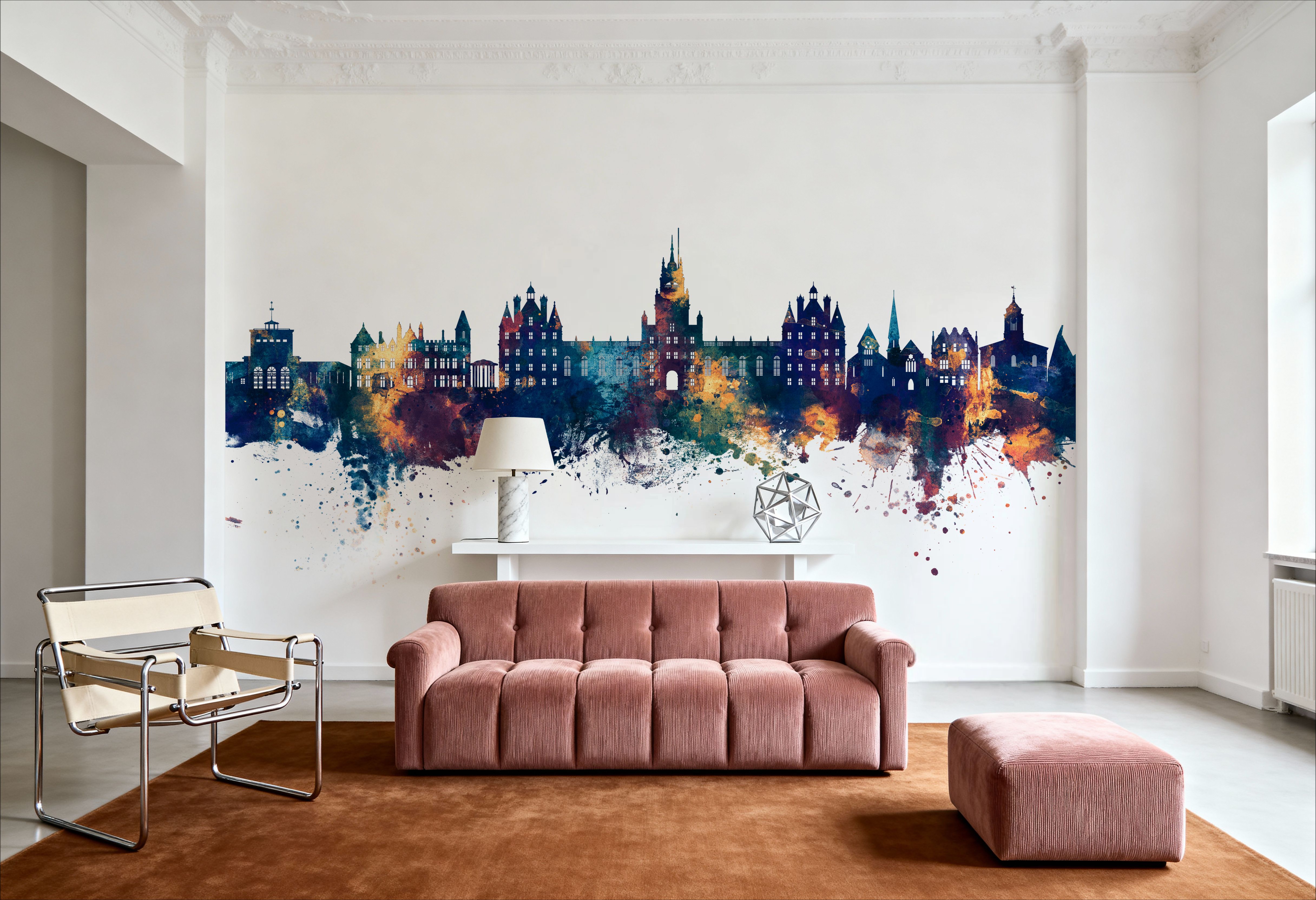 Egham England Skyline Blue & Bronze