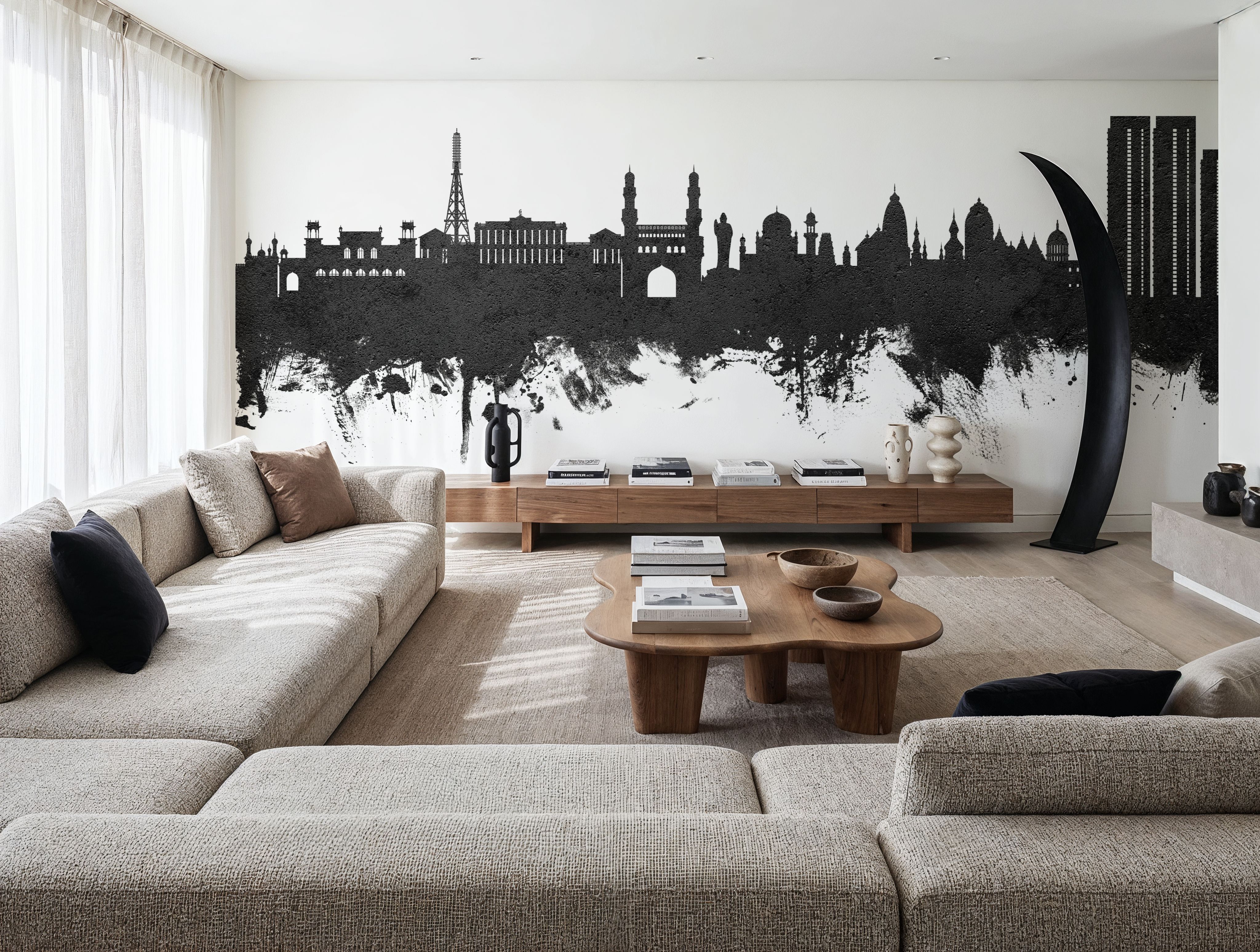 Hyderabad Skyline Black & White