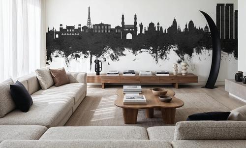 Hyderabad Skyline Black & White