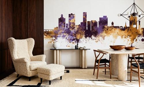 Port Elizabeth South Africa Skyline Purple & Gold