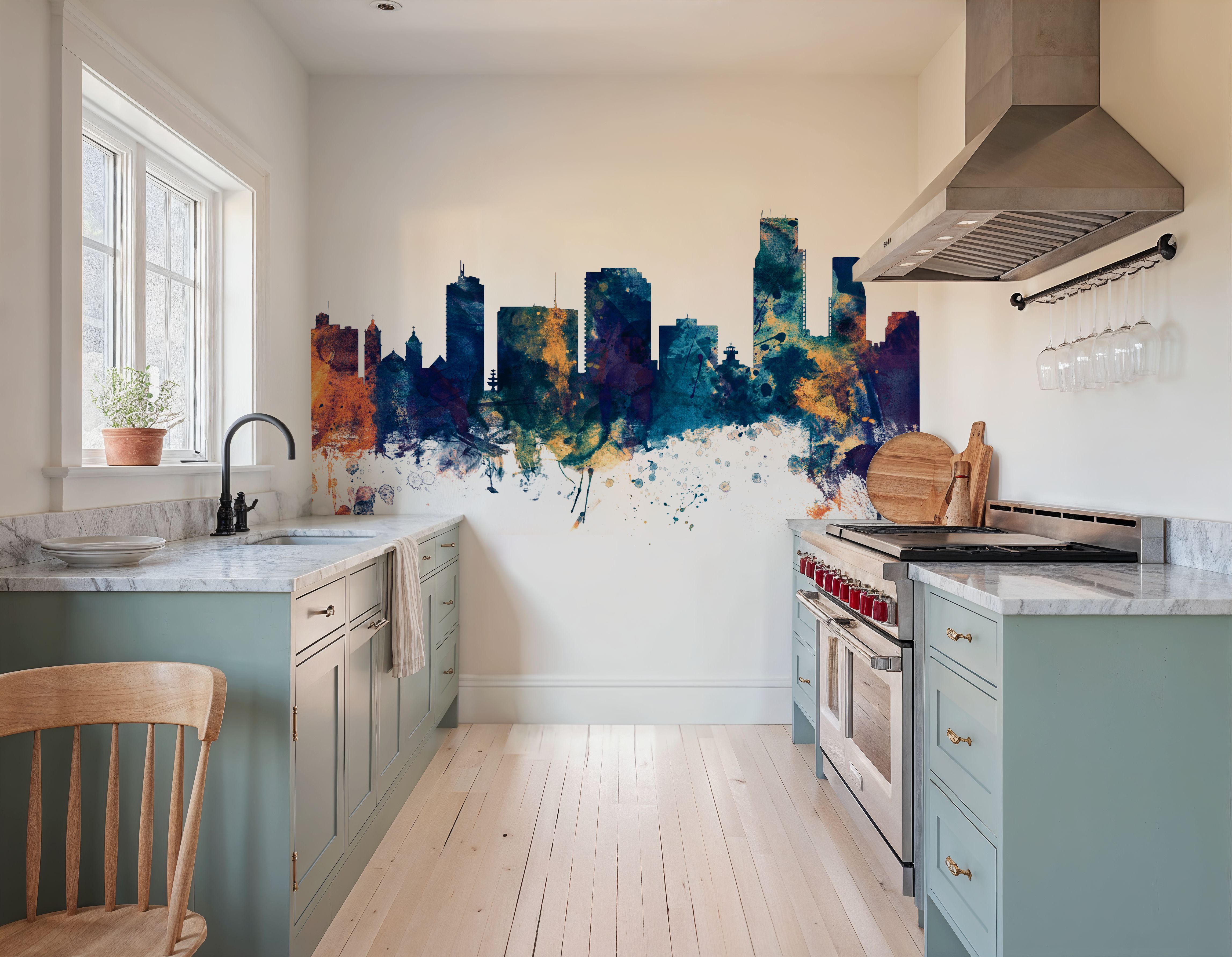 Corpus Christi Texas Skyline Blue & Bronze