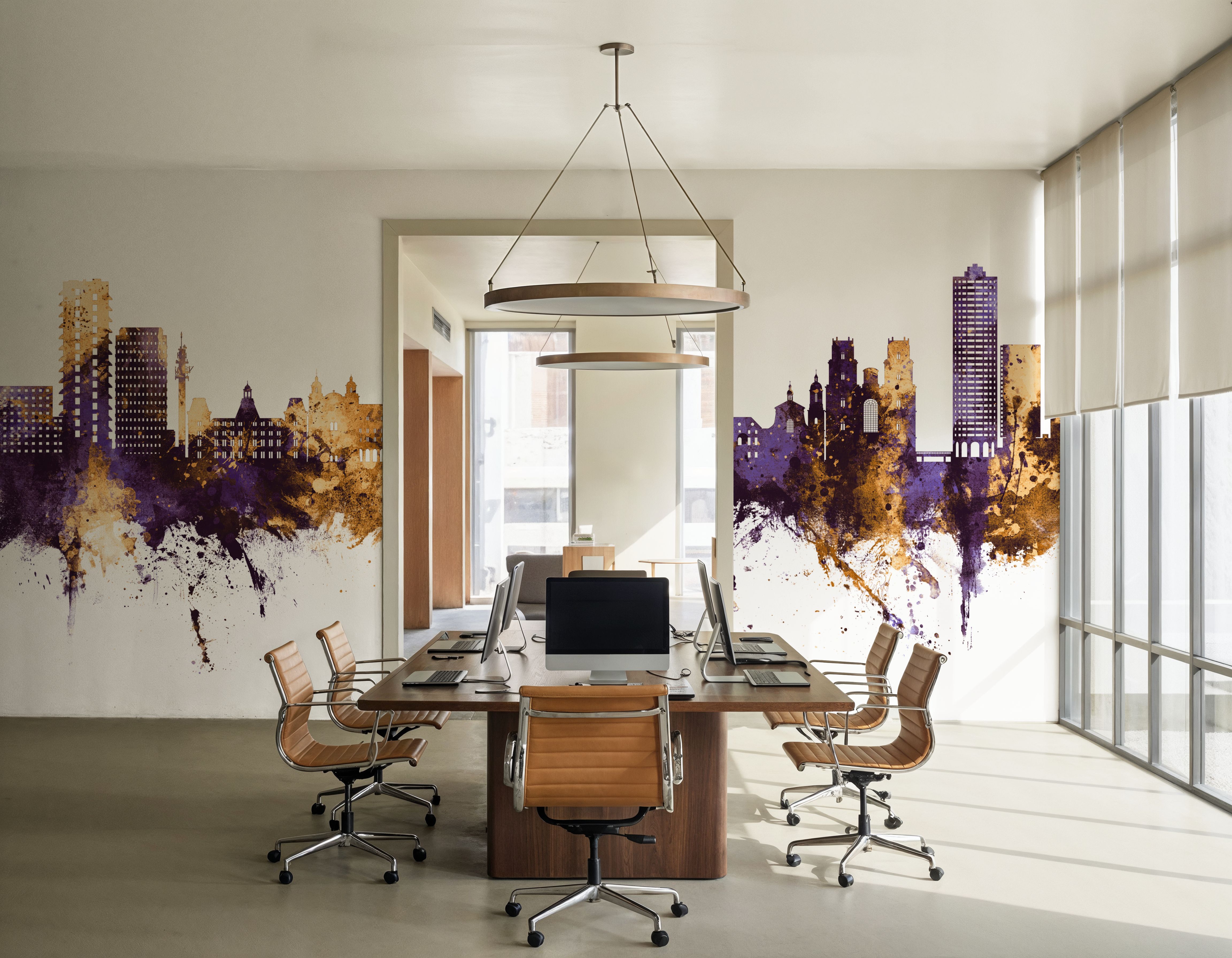 Rennes France Skyline Purple & Gold