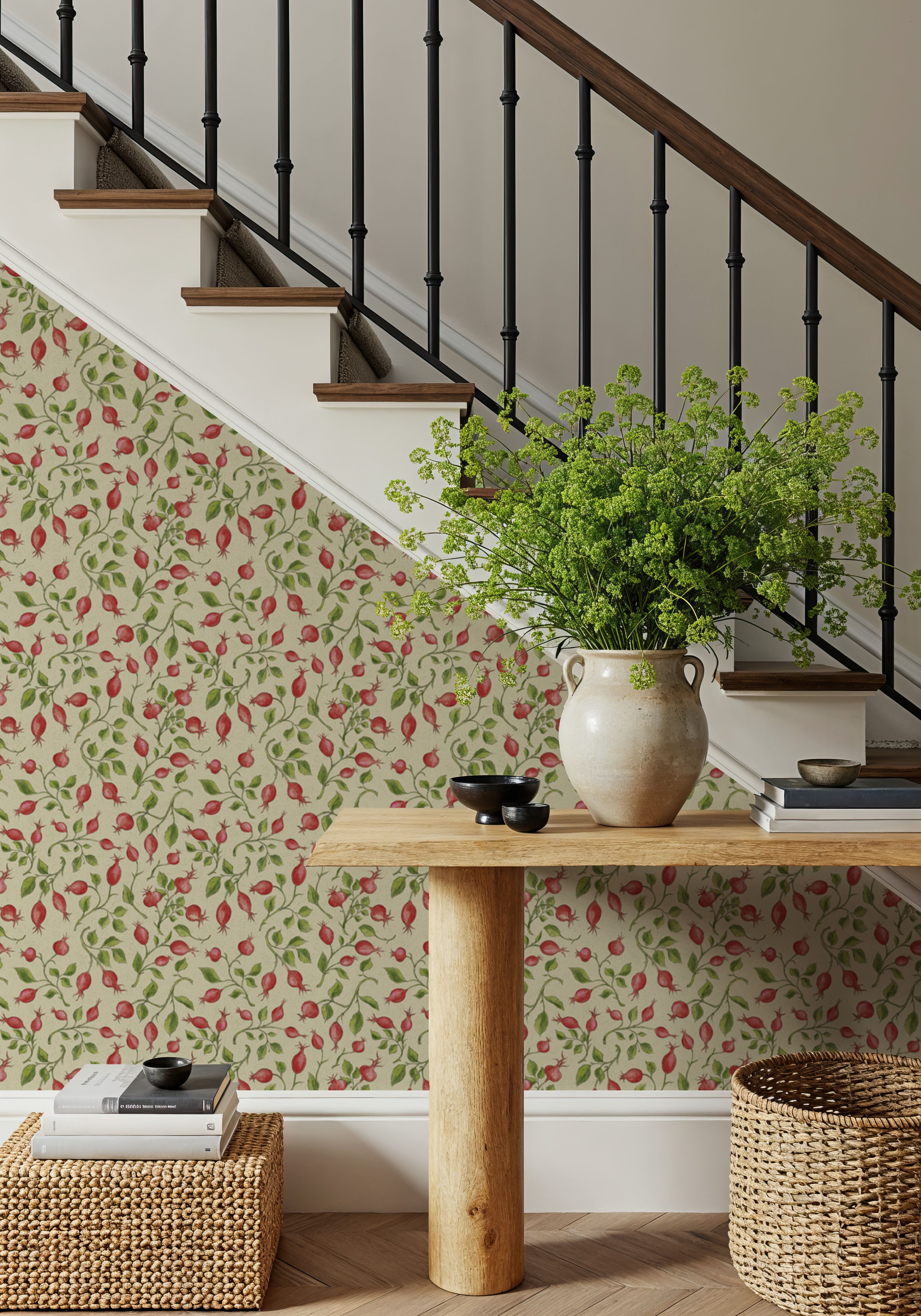 Rosehips, Coral on Cream, Tapety
