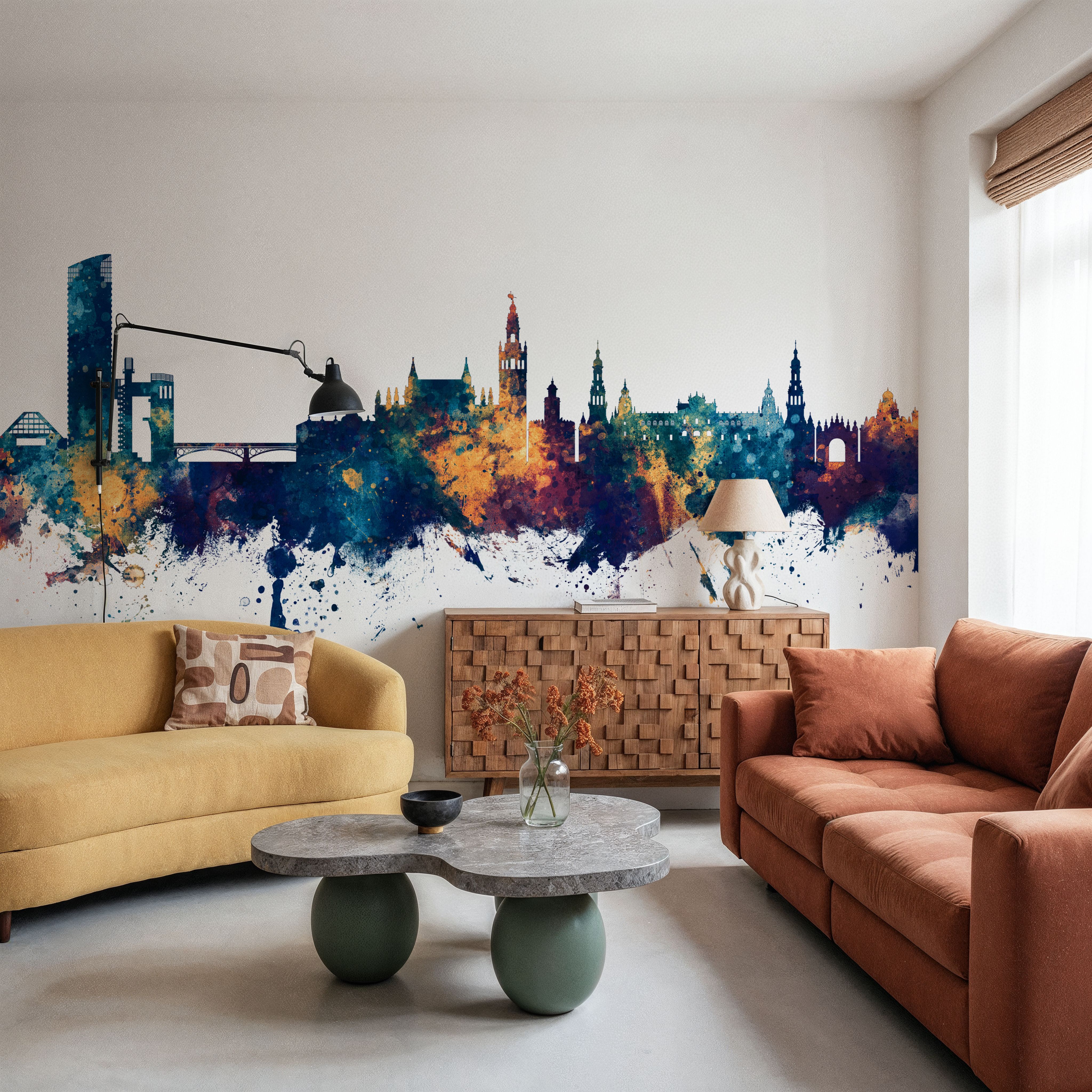 Sevilla Skyline Blue & Bronze