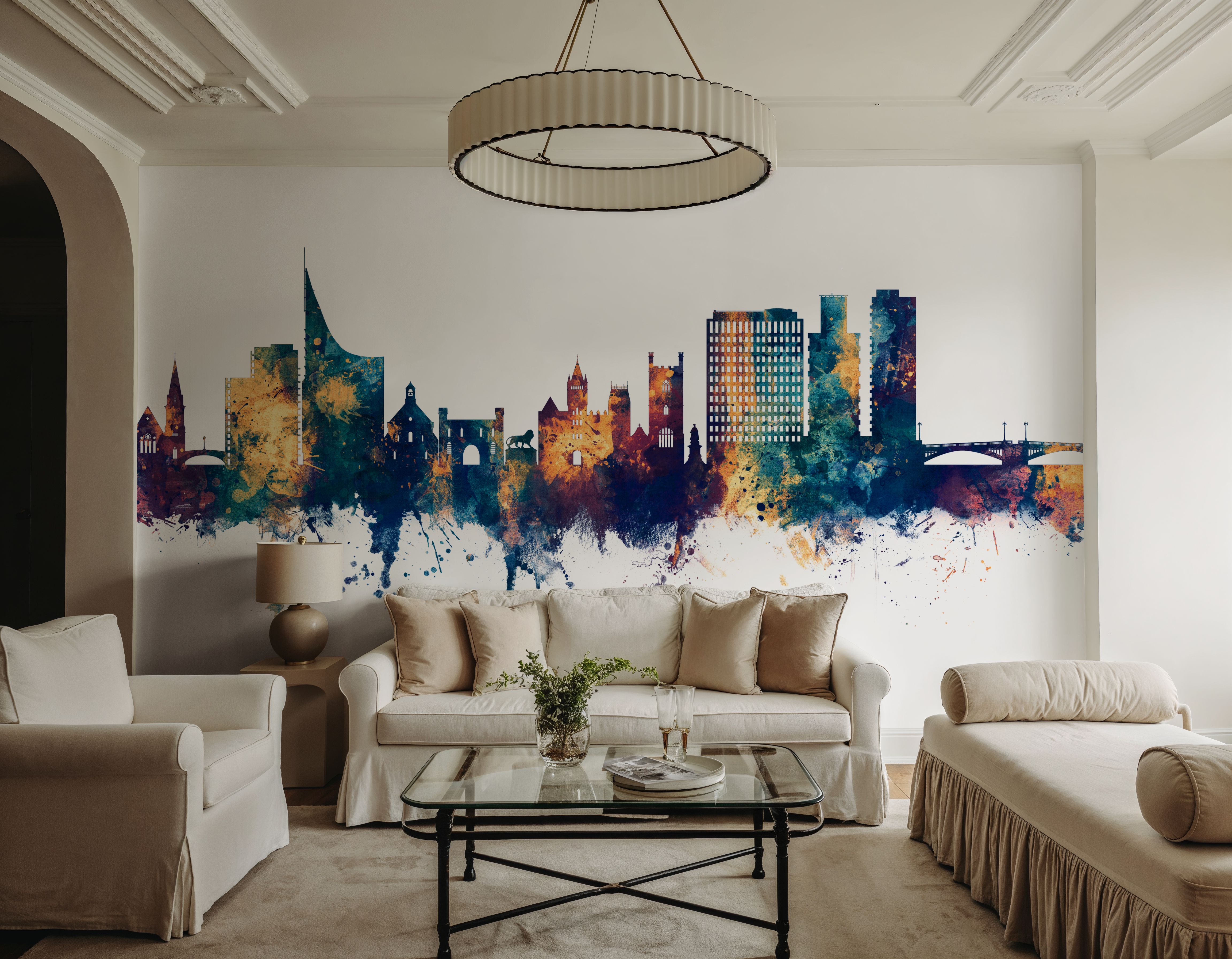 Reading England Skyline Blue & Bronze