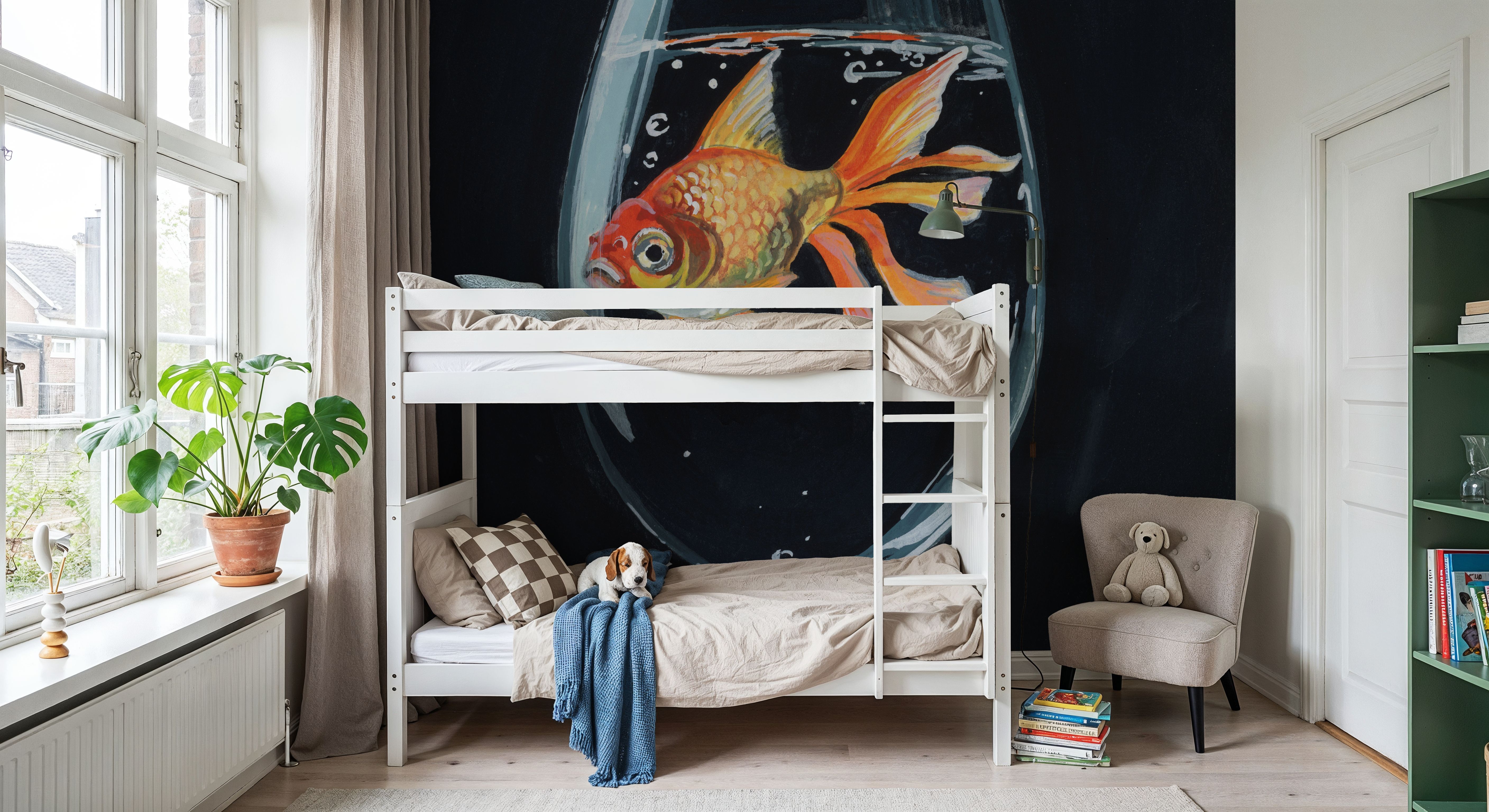 Goldfish In Wine Glass, Carte da parati