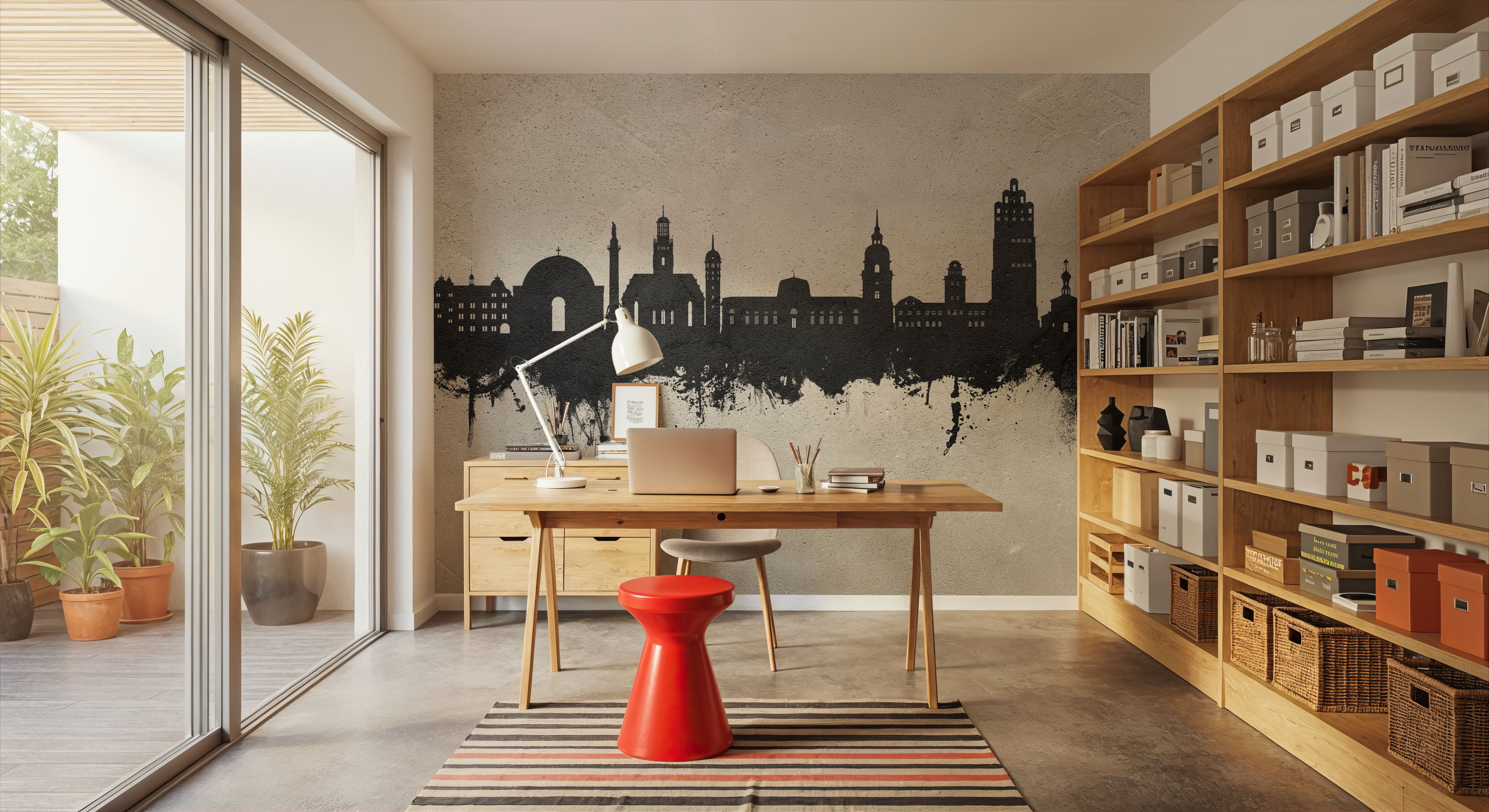 Darmstadt Skyline Concrete, Tapeten