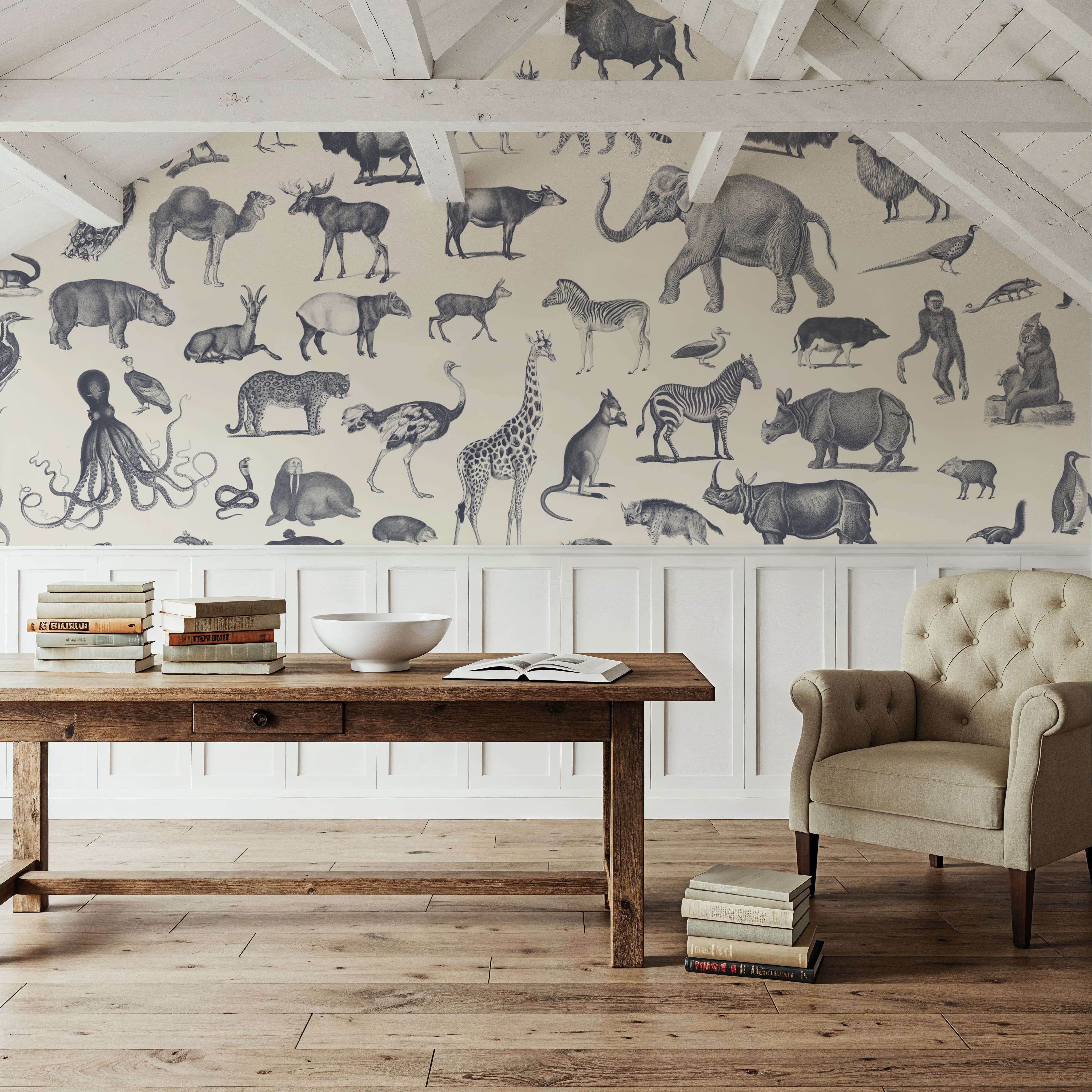 Vintage Animals, Soft Grey