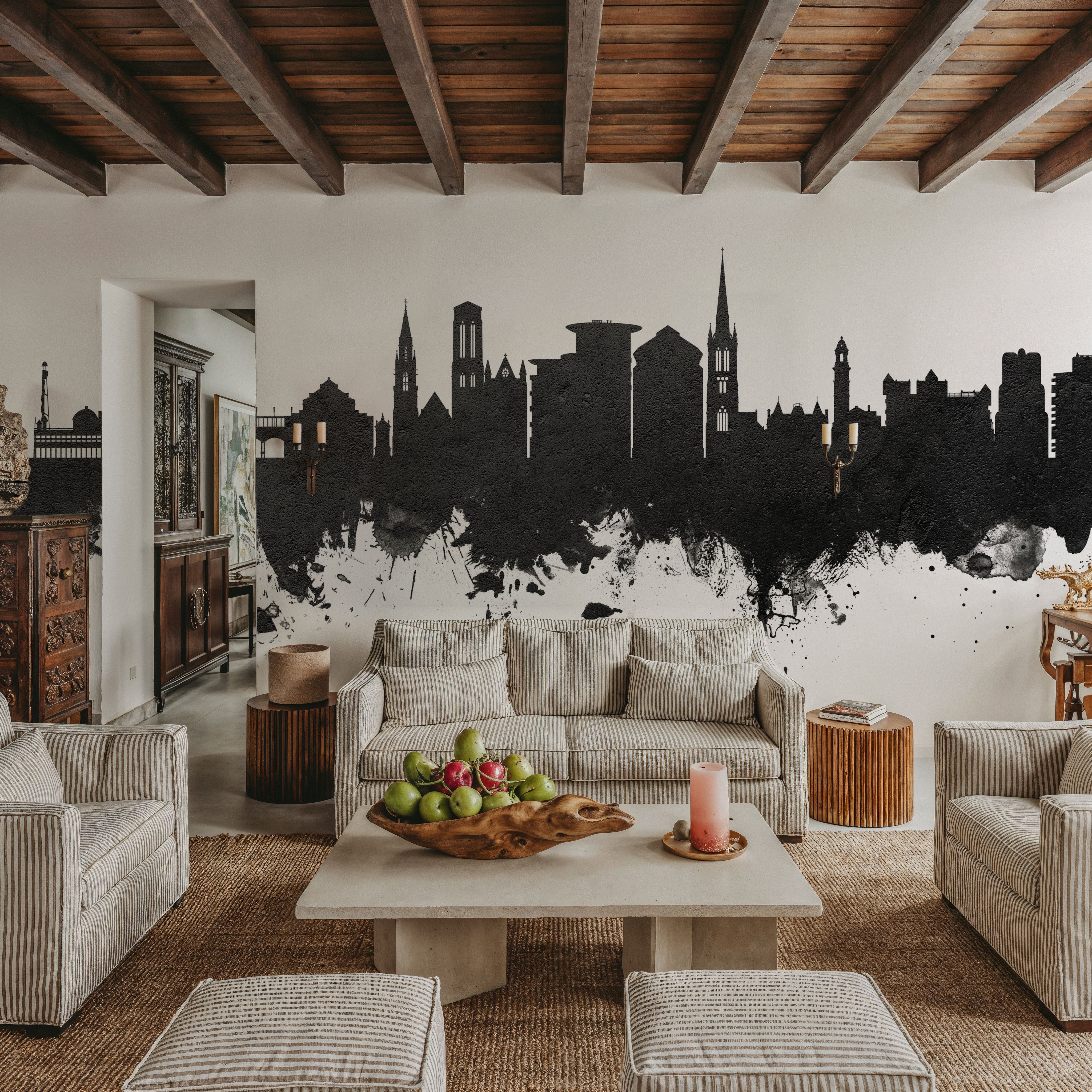 Bournemouth England Skyline Black & White