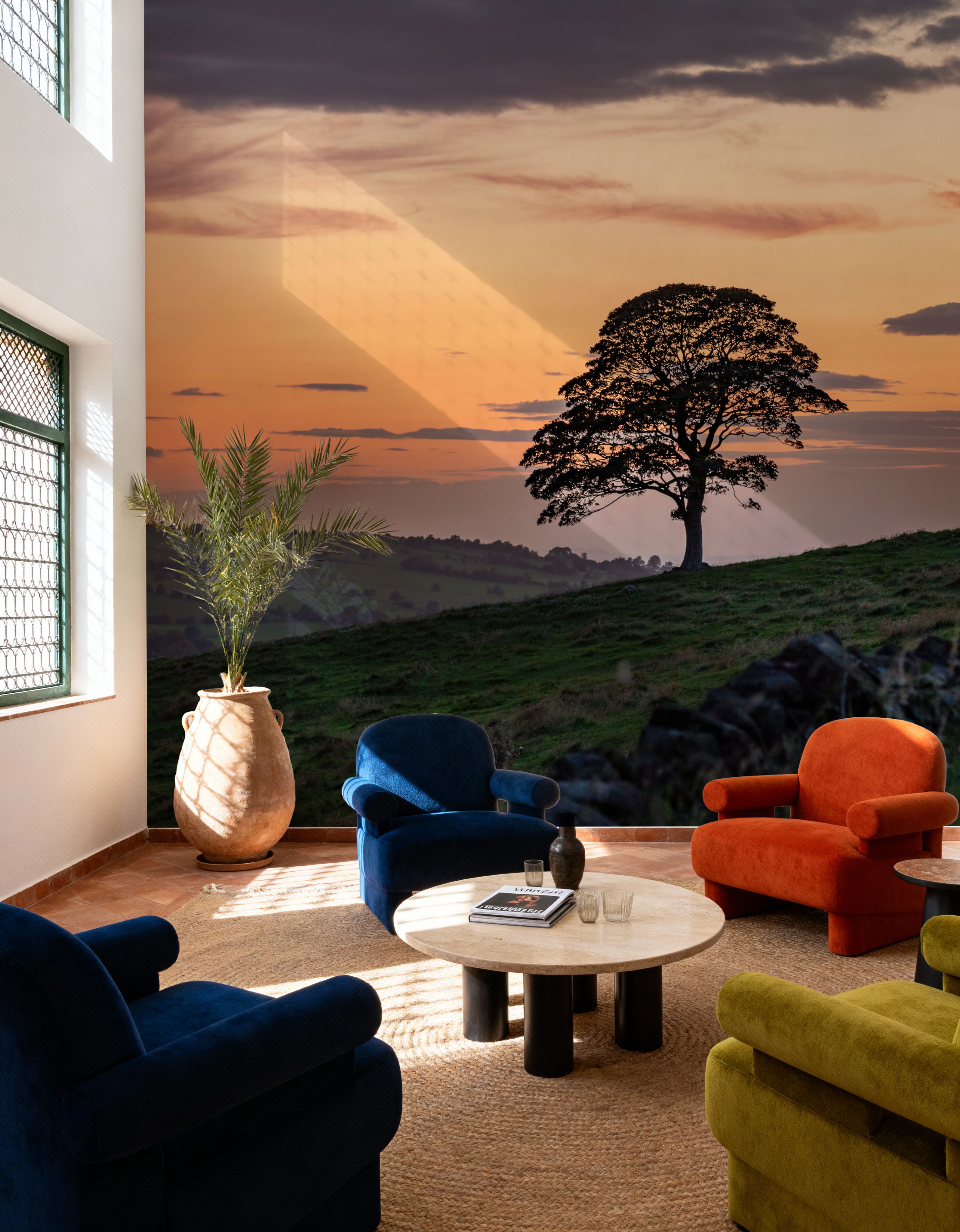 Wall Mural - Sunset Sentinel - Foliage Nature mural wallpaper - Offices - Wallism US - Premium, Textured or Peel & Stick