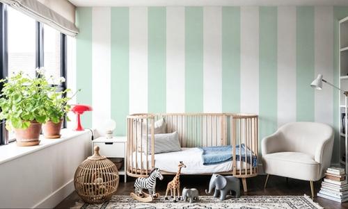 Circus Stripes, Mint Green