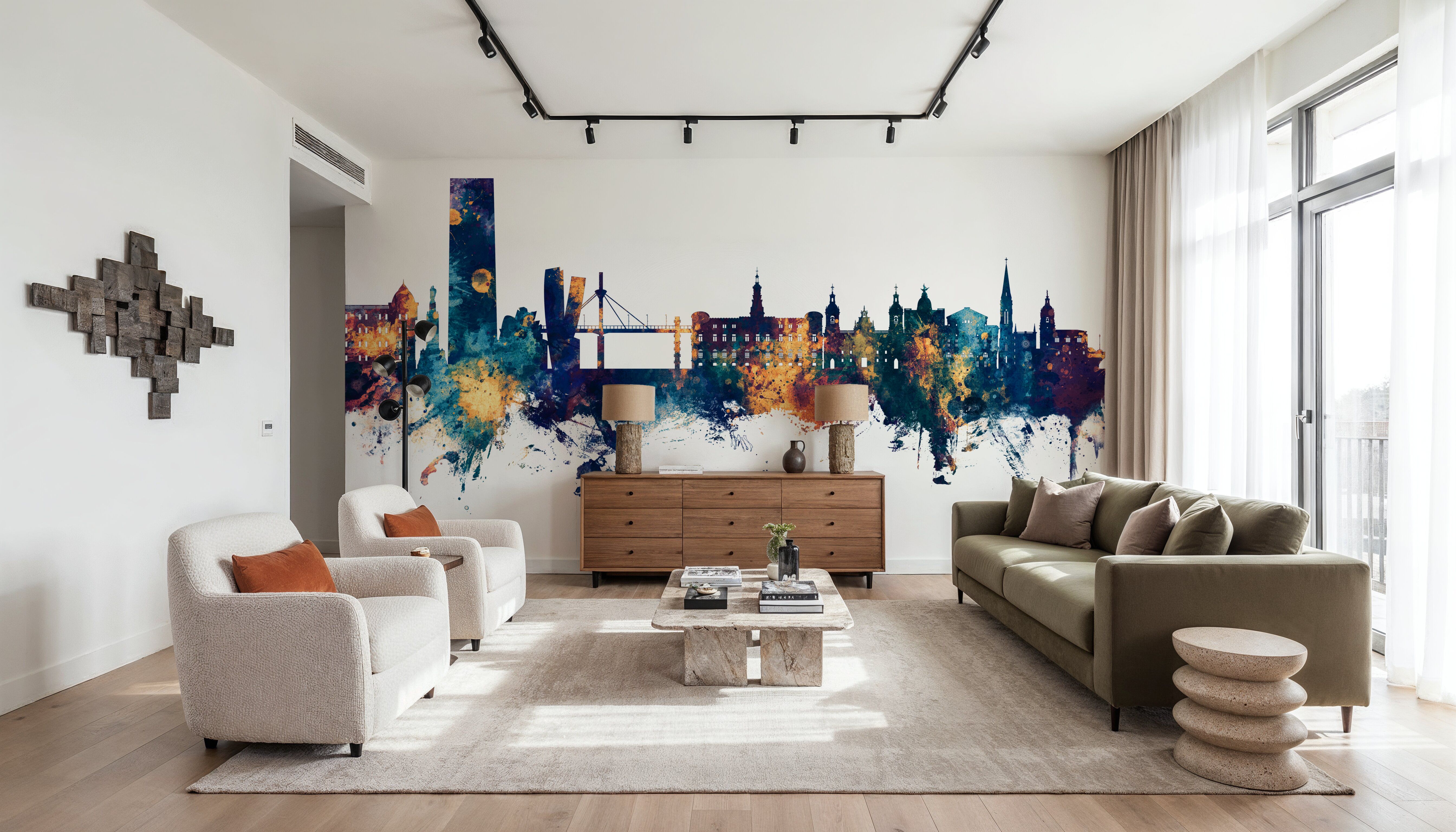 Bilbao Skyline Blue & Bronze