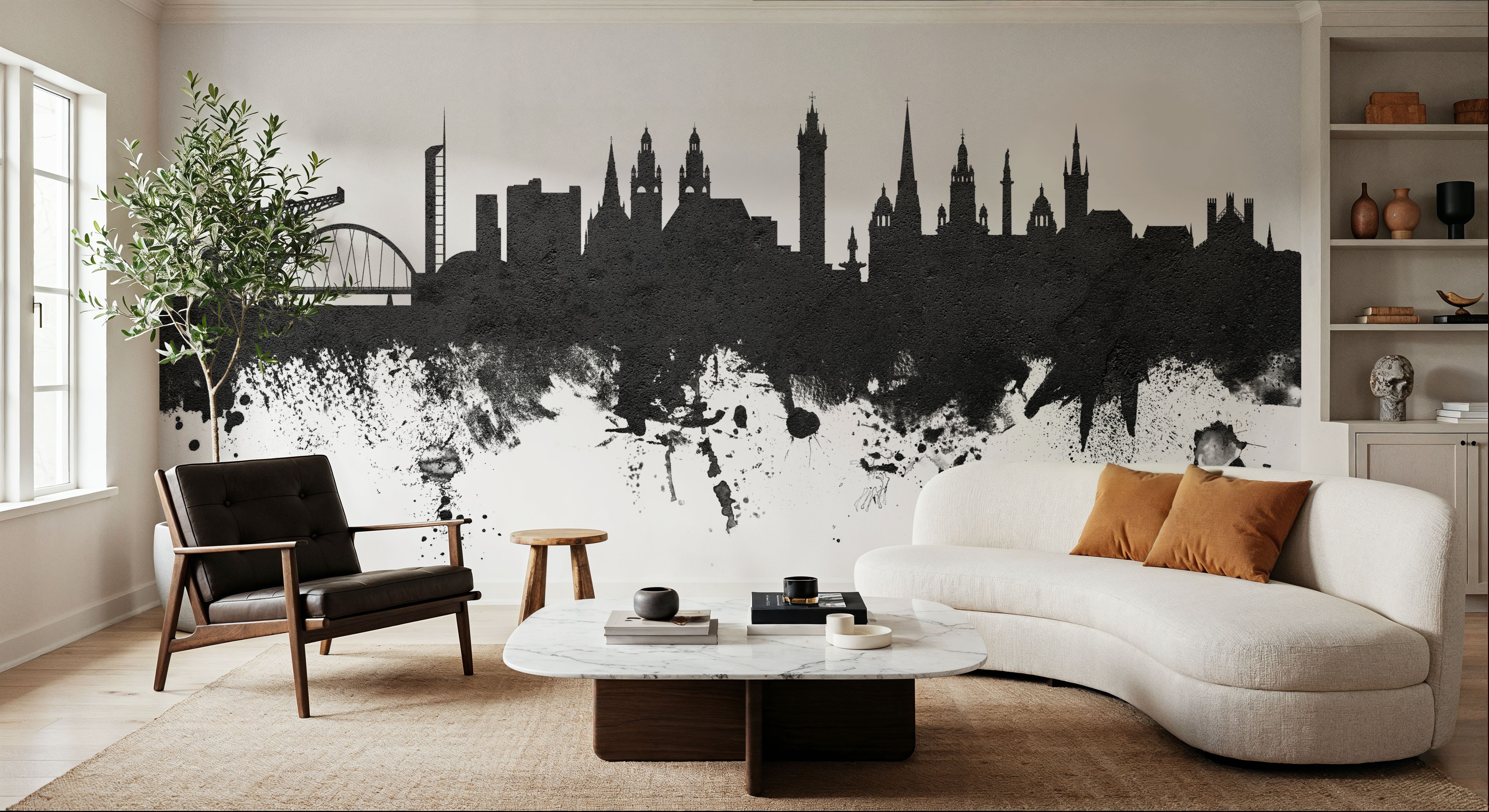 Glasgow Scotland Skyline Black & White