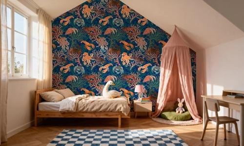 Vibrant Coral Reef, Blue and Orange