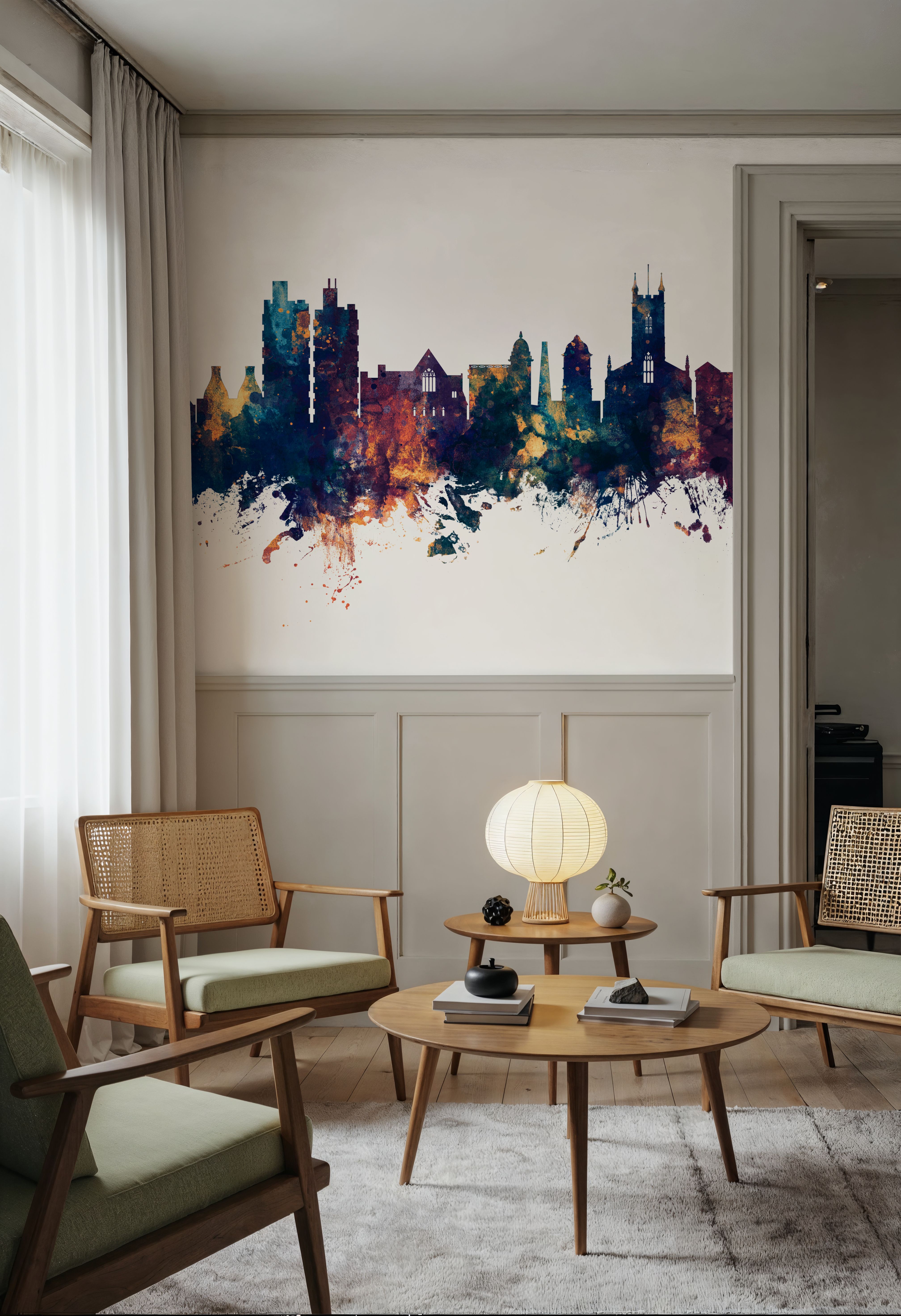 Stoke-on-Trent Skyline Blue & Bronze