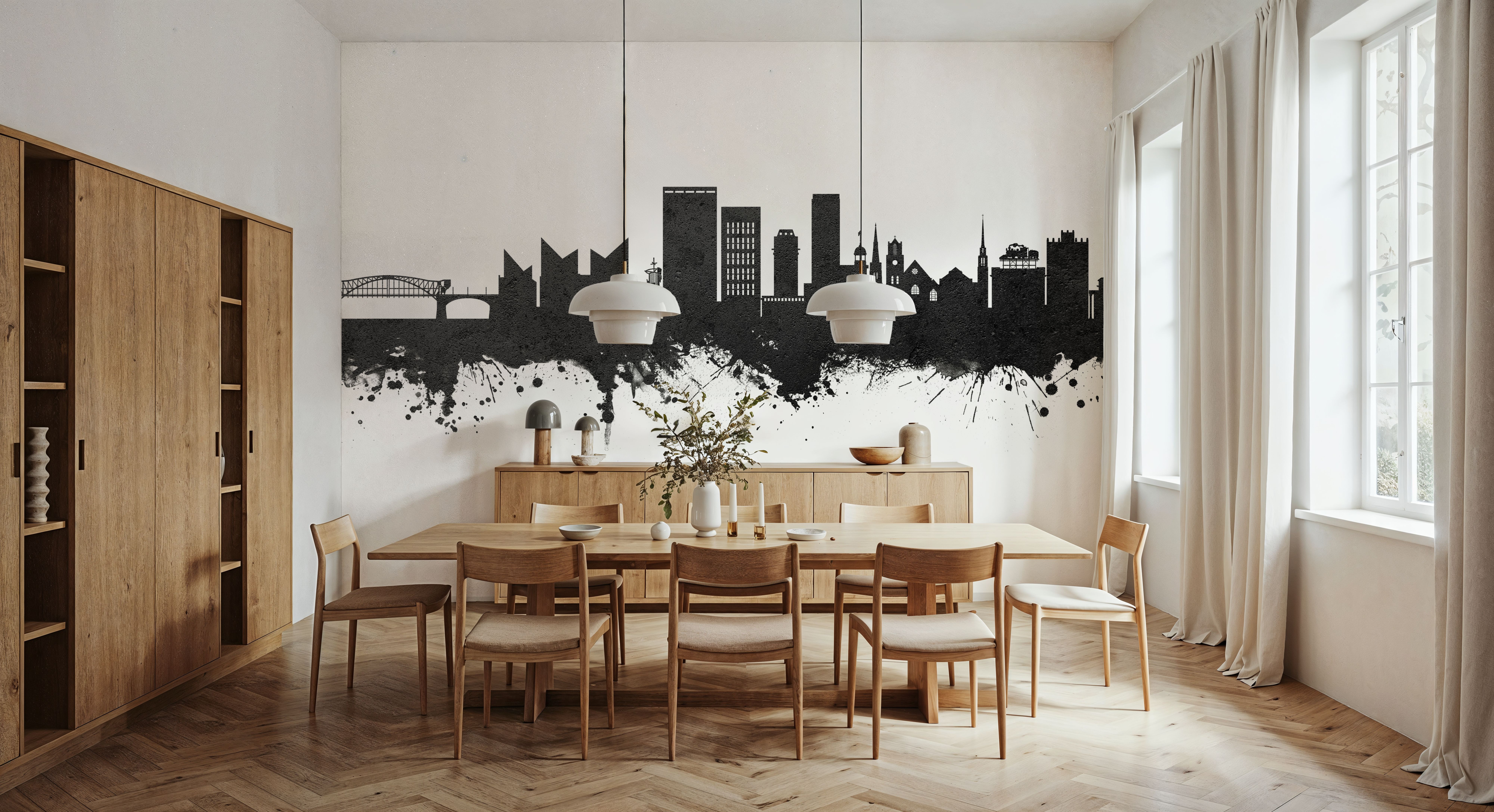 Chattanooga Tennessee Skyline Black & White, Wallpaper