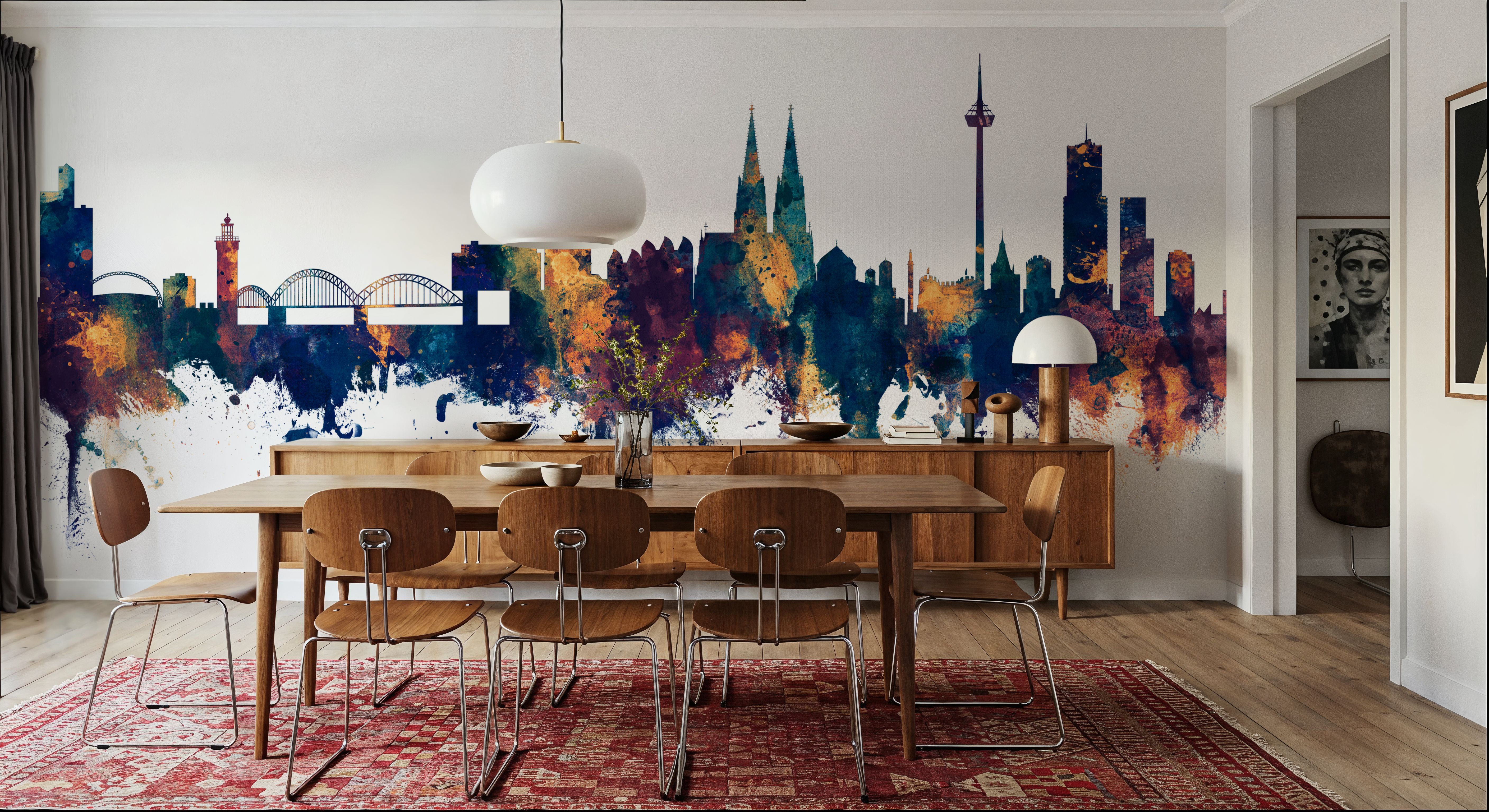 Cologne Germany Skyline Blue & Bronze