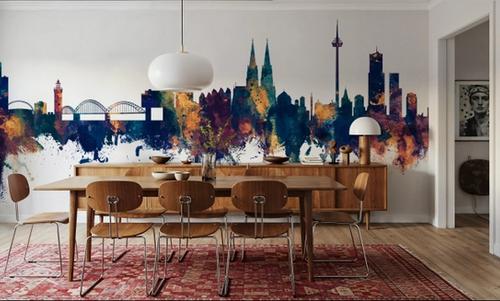 Cologne Germany Skyline Blue & Bronze