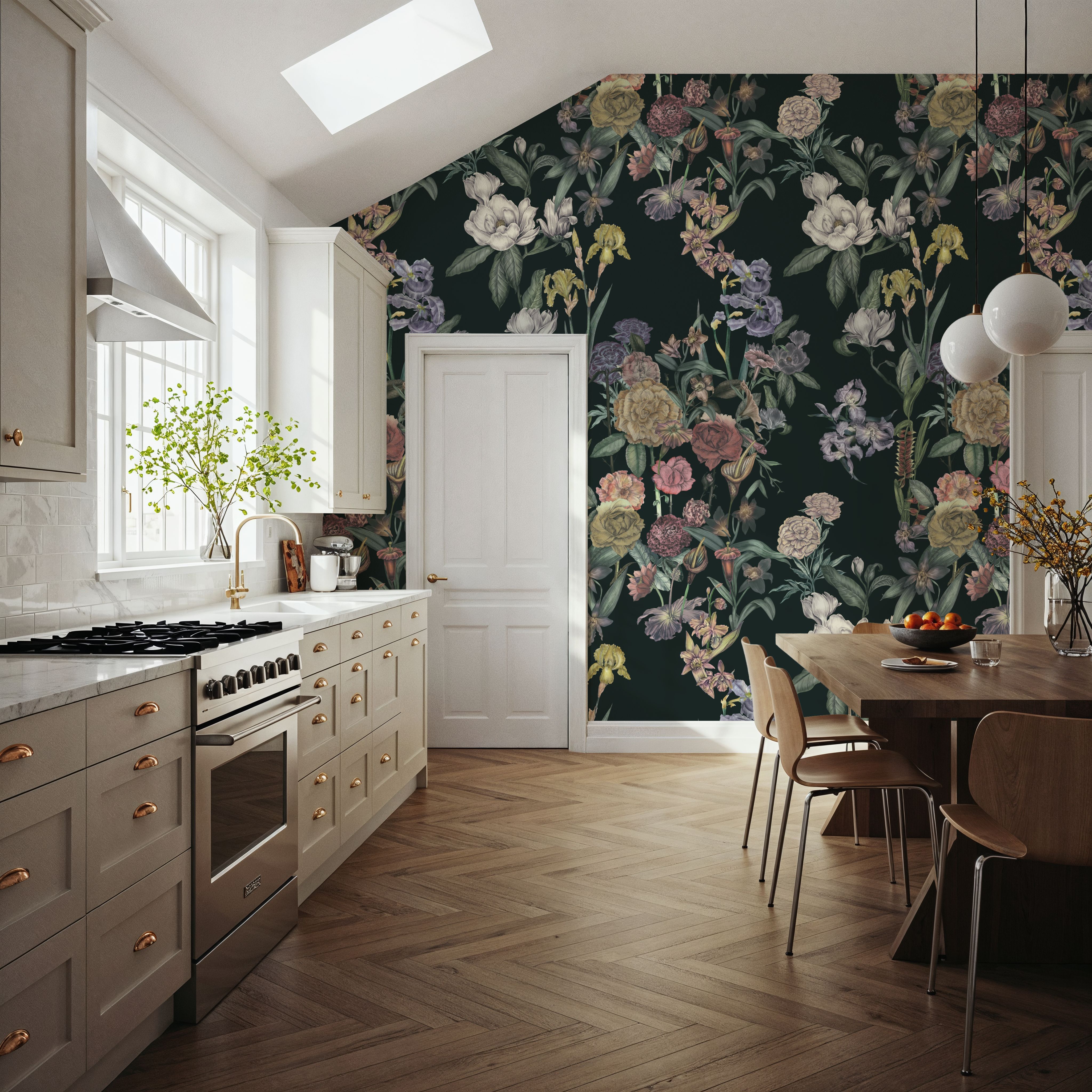 Floral Gaze, Dark Green
