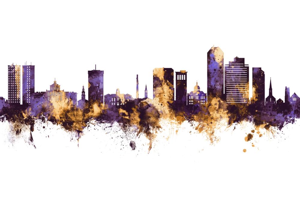Lexington Kentucky Skyline Purple & Gold