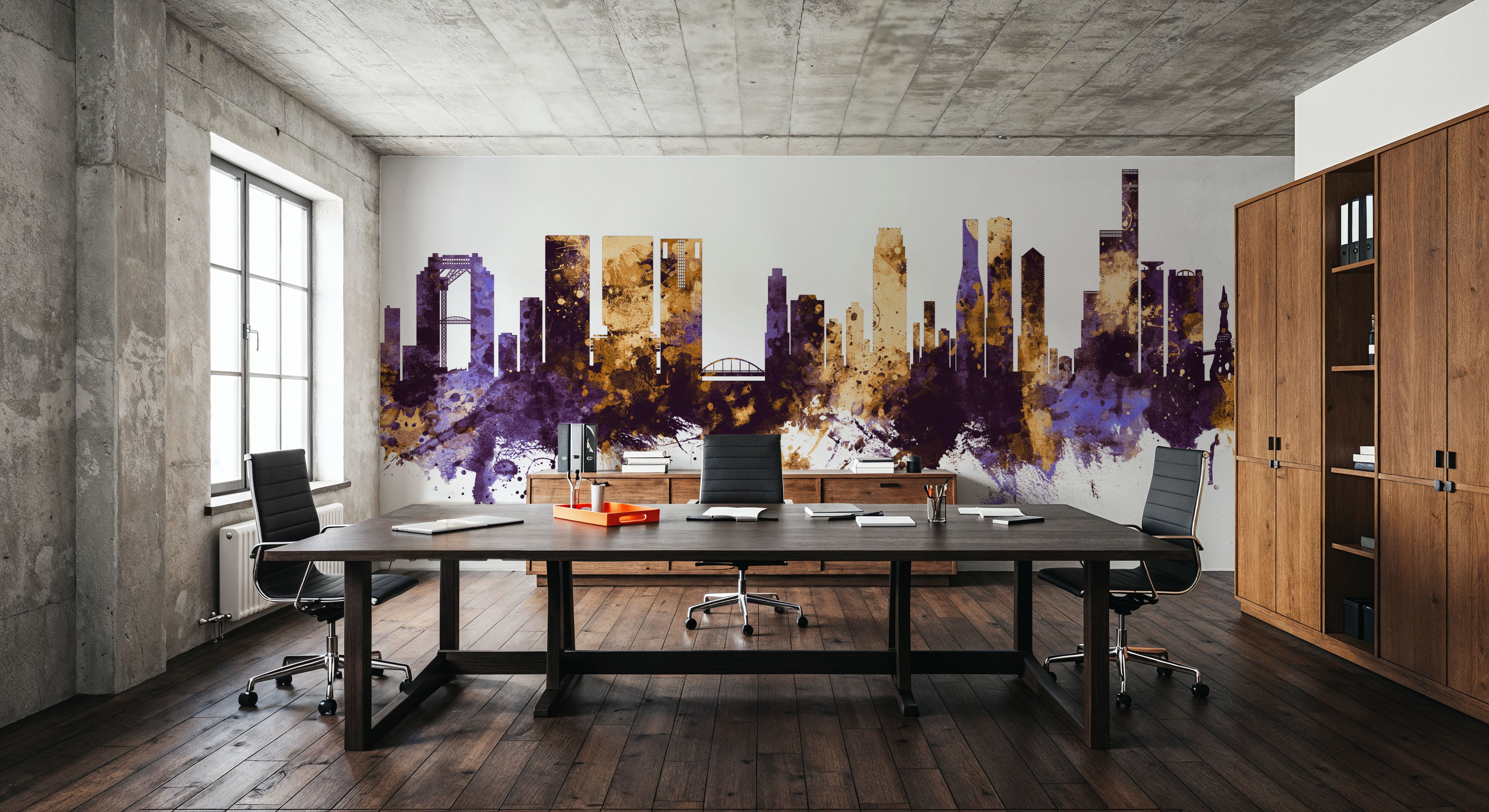 Osaka Skyline Purple & Gold