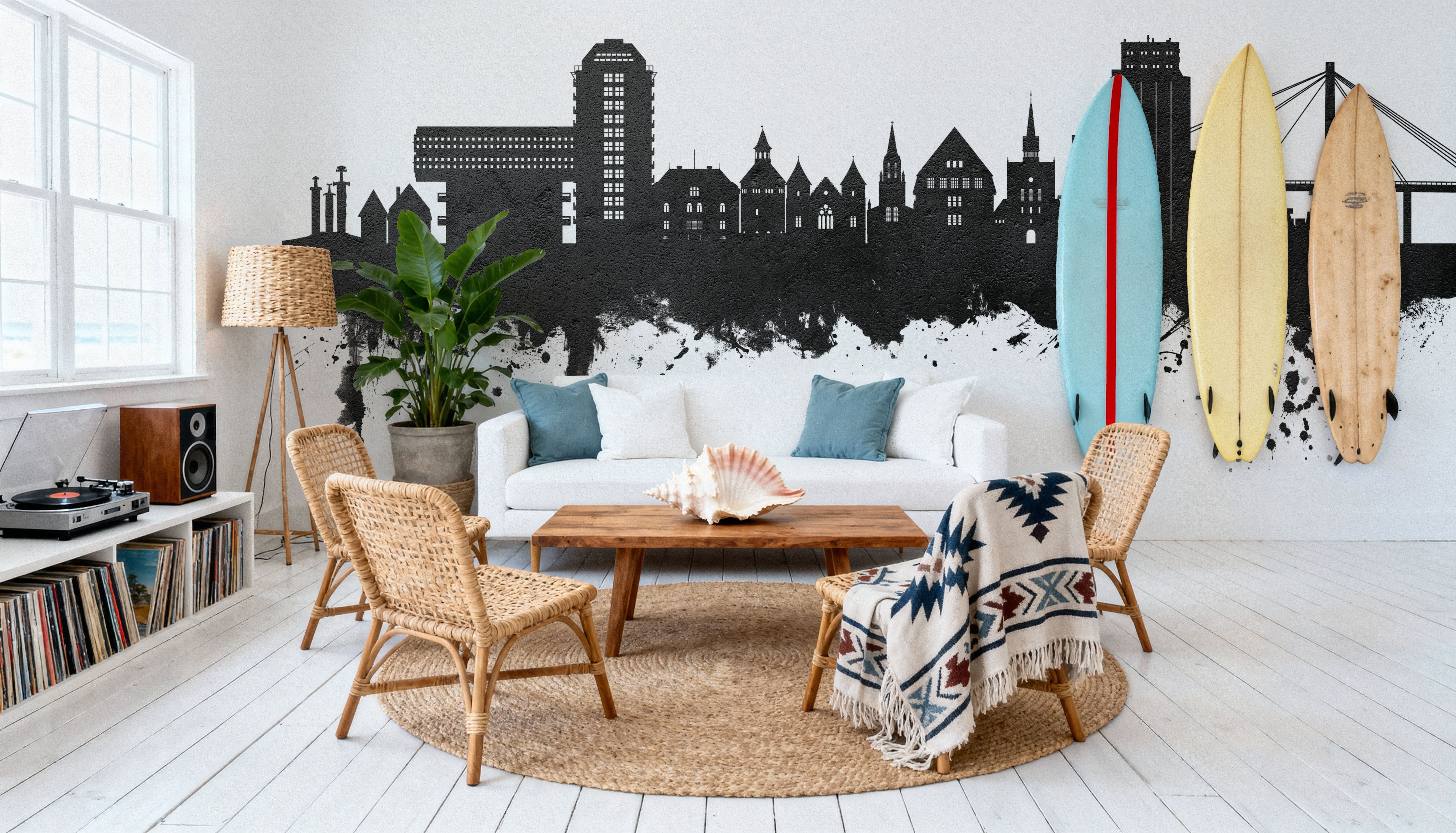 Stavanger Norway Skyline Black & White