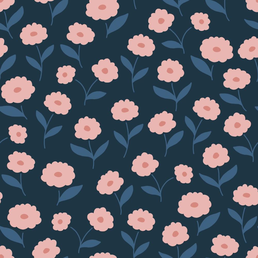 Pink Carnations In A Blue Field