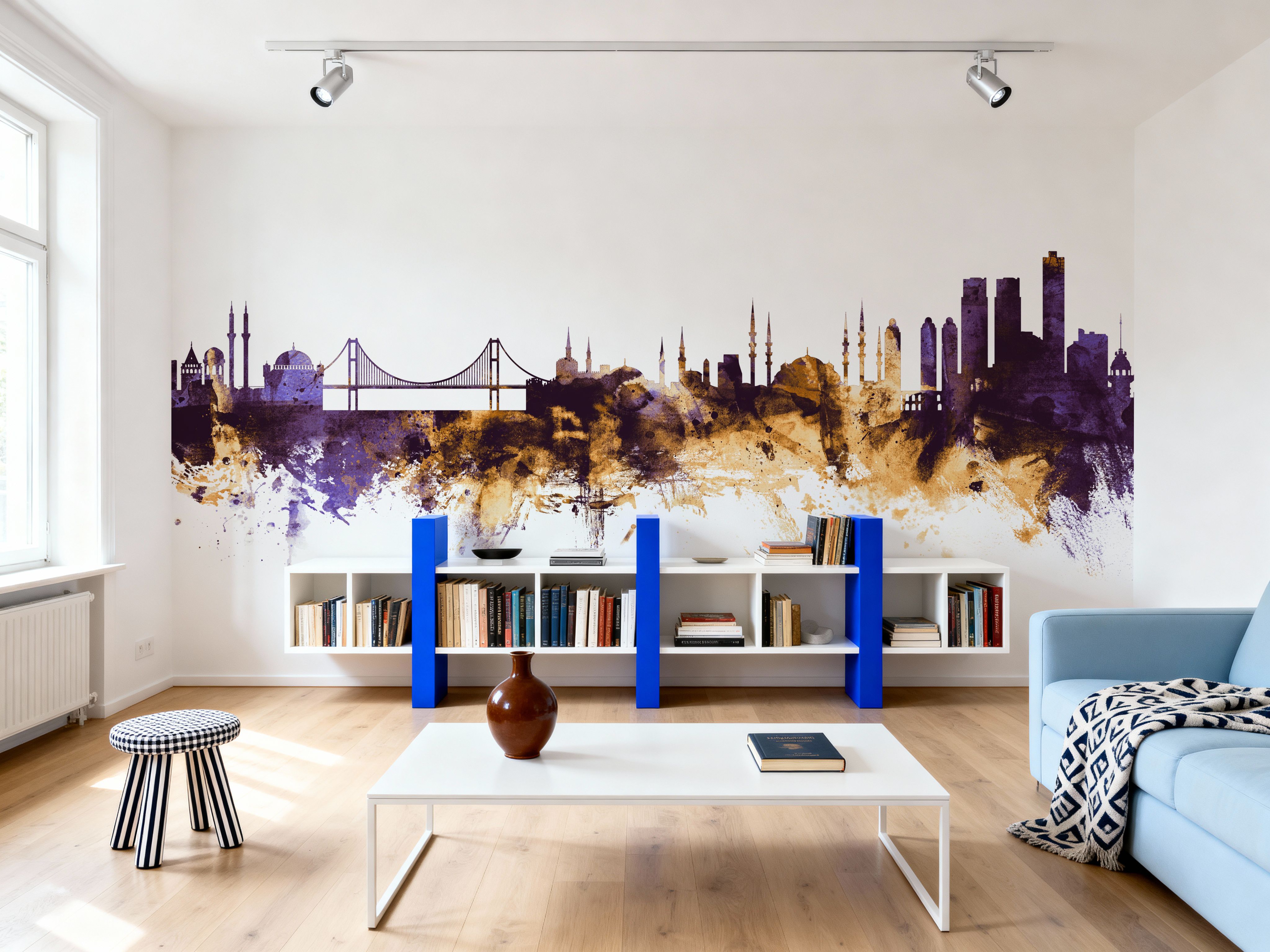 Istanbul Turkey Skyline Purple & Gold