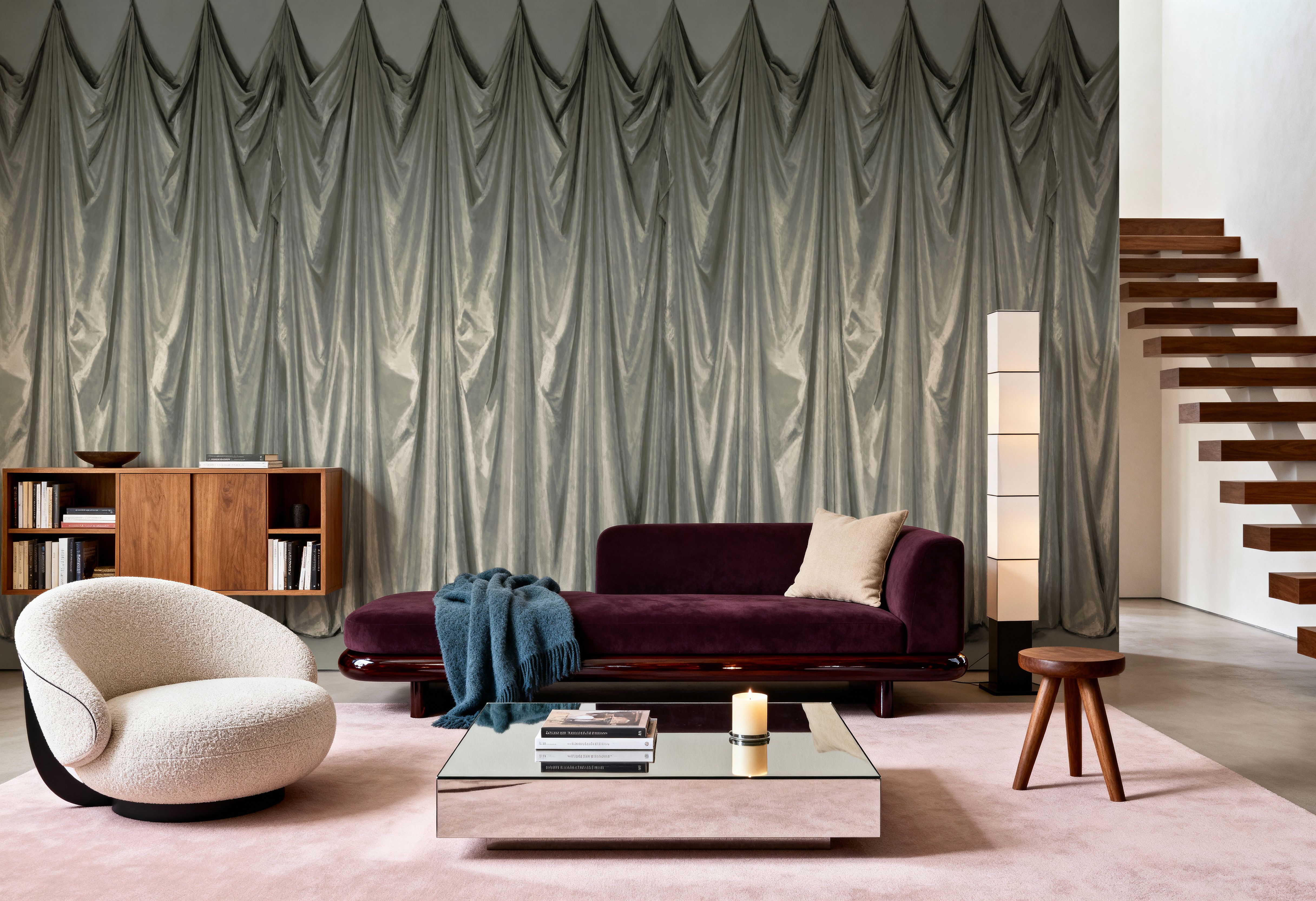 Medici Drapes, Sage, Carte da parati