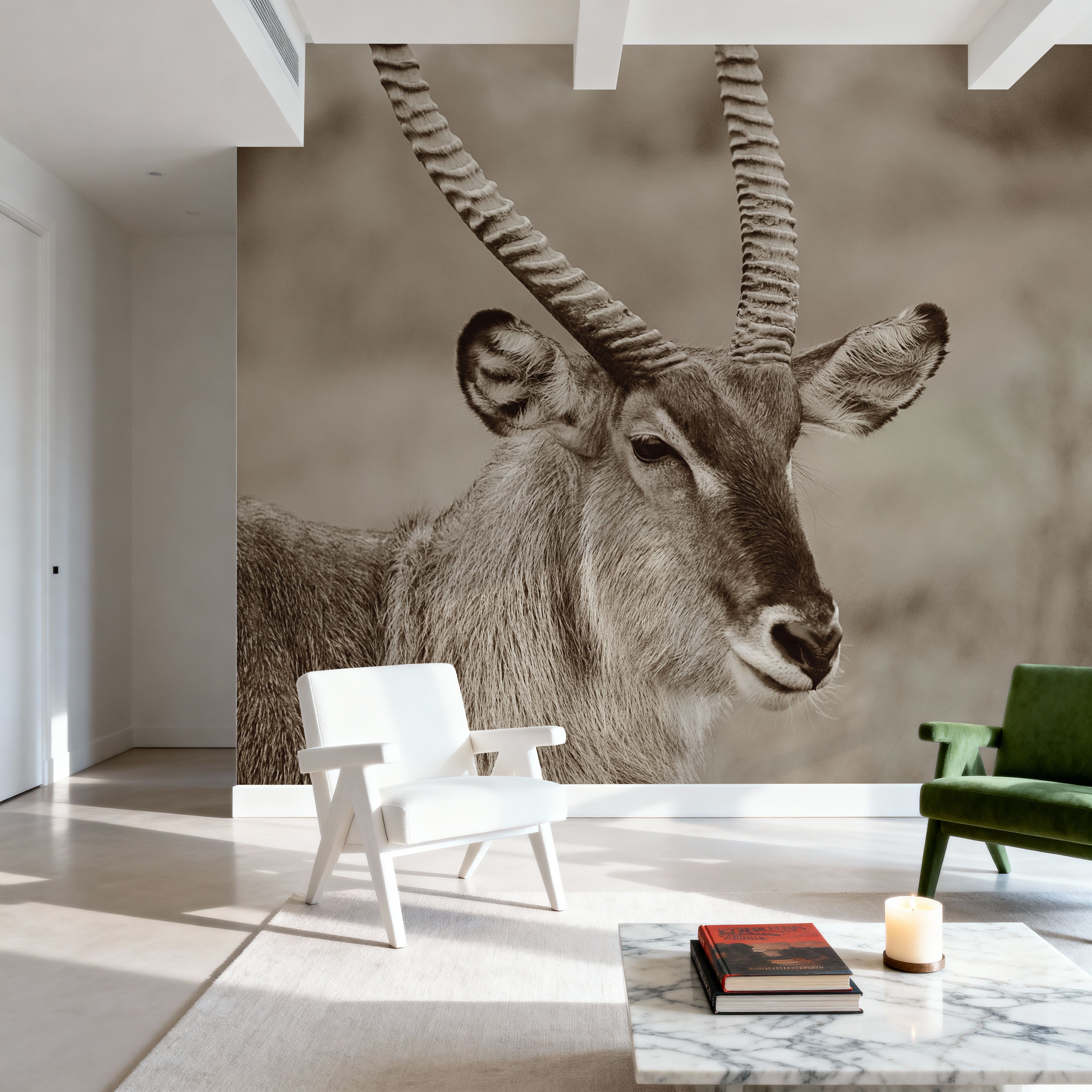 Waterbuck Portrait Sepia