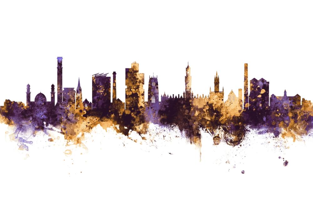 Bradford England Skyline Purple & Gold