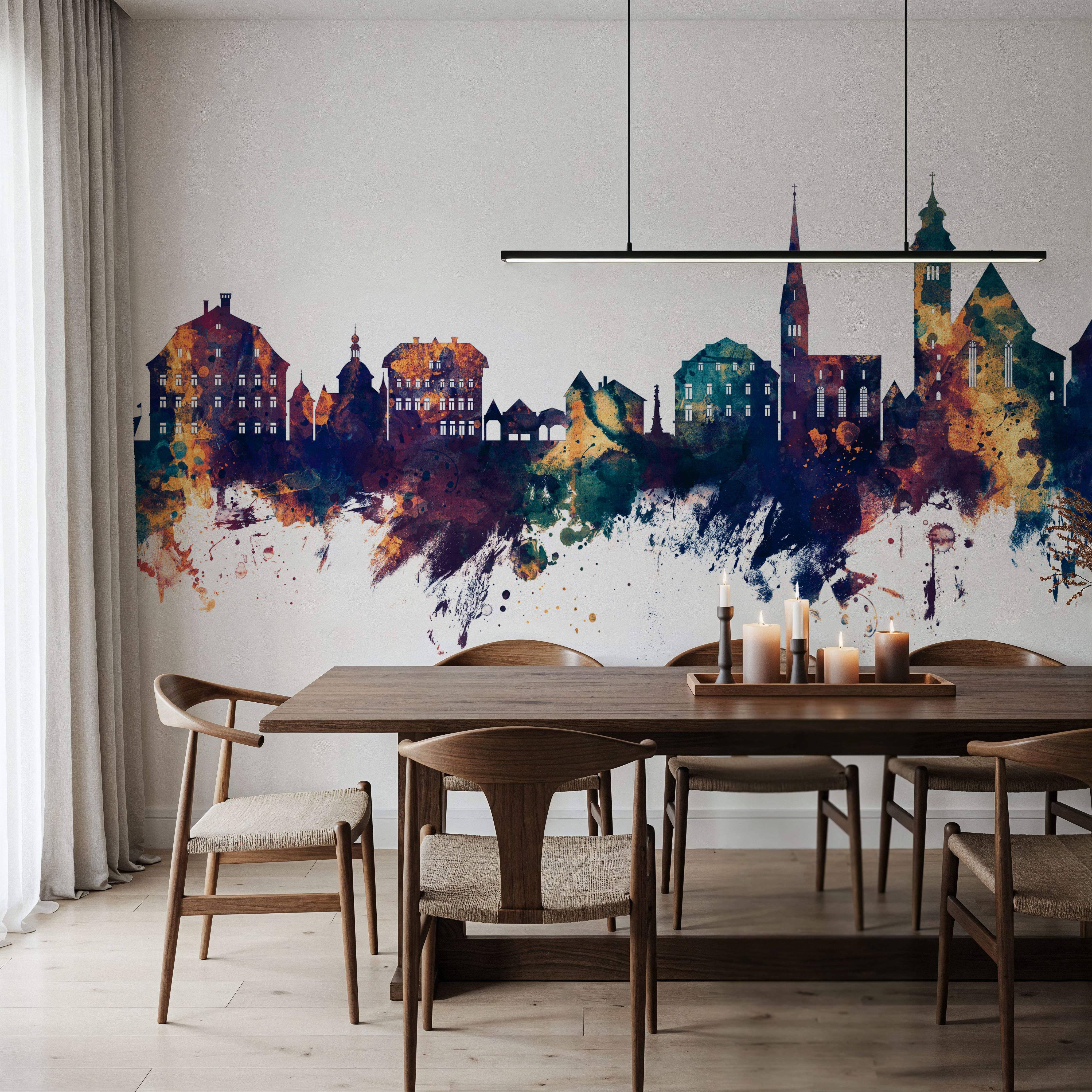 Hallstatt Austria Skyline Blue & Bronze