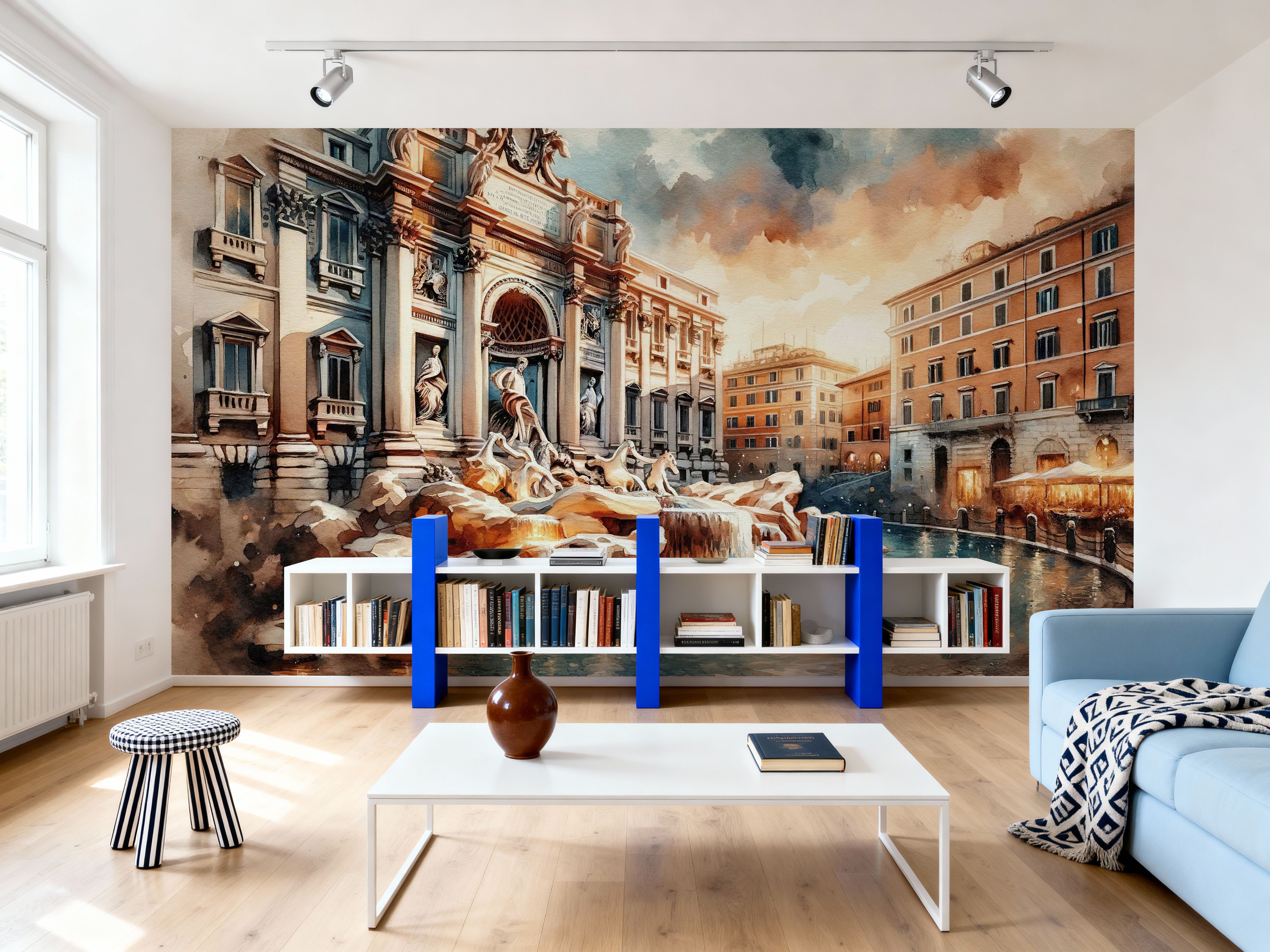 Watercolor Trevi Fountain Rome