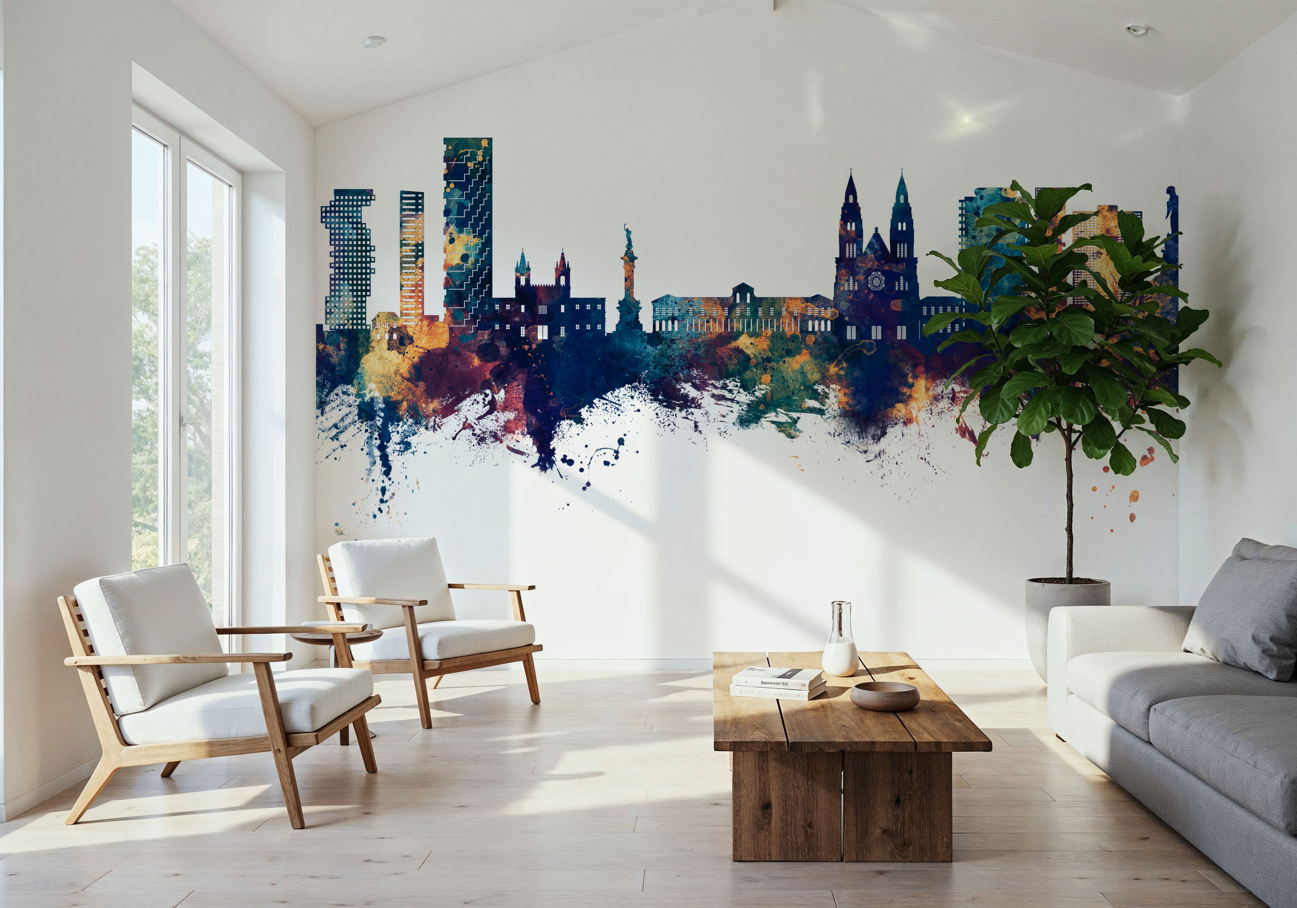 Quito Ecuador Skyline Blue & Bronze, Carte da parati