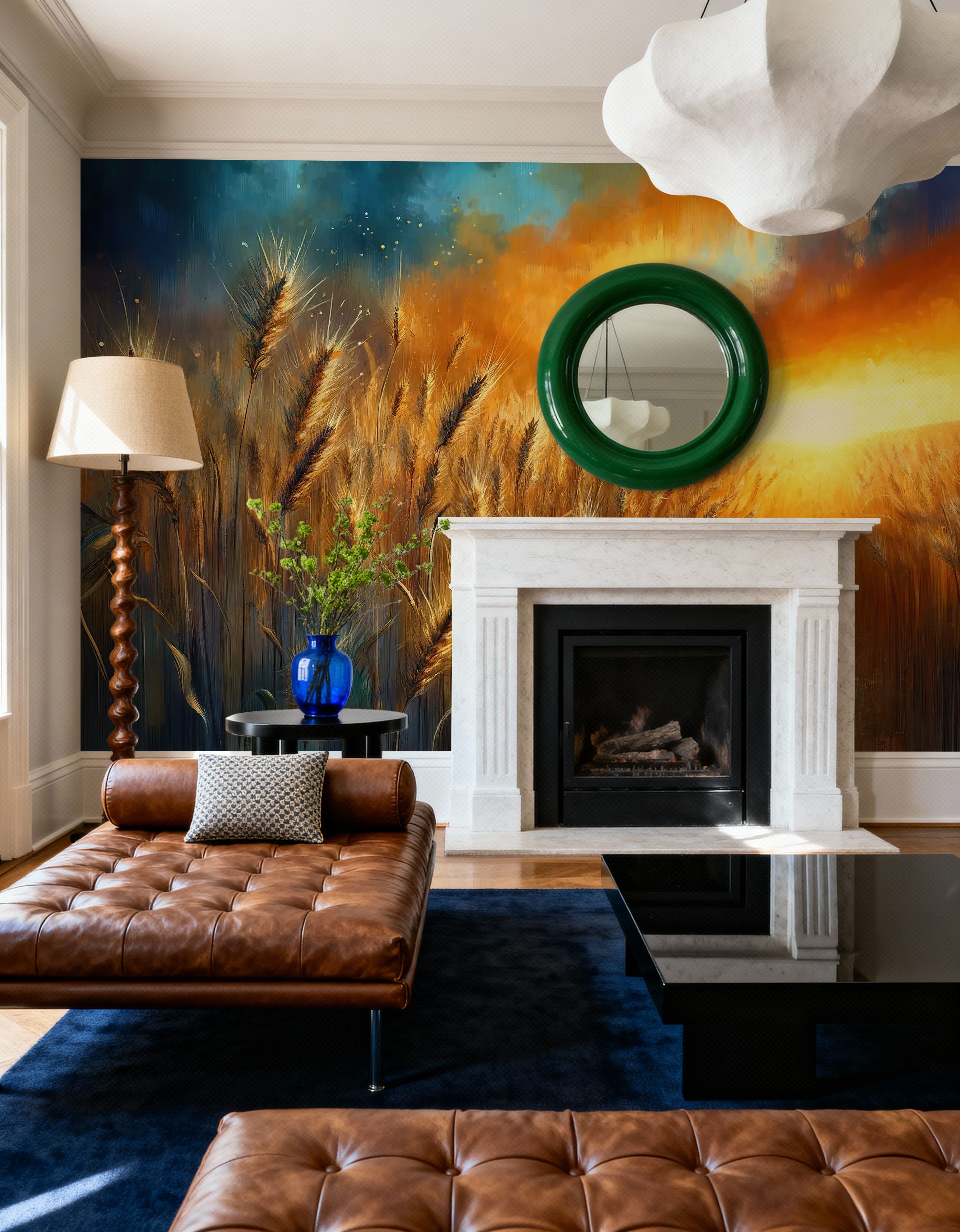 Wheat Field at a Radiant Sunset