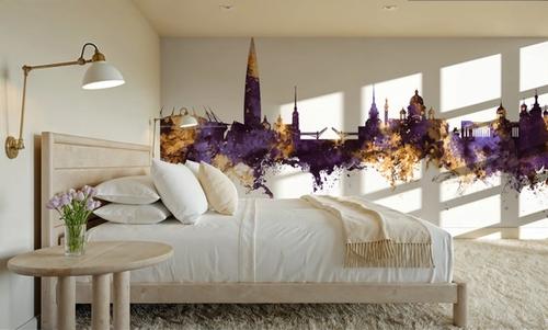 St Petersbug Russia Skyline Purple & Gold