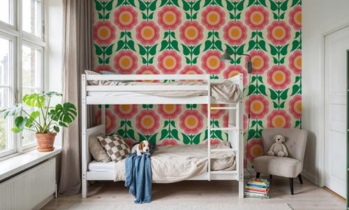 Retro Bold Blooms, Pink
