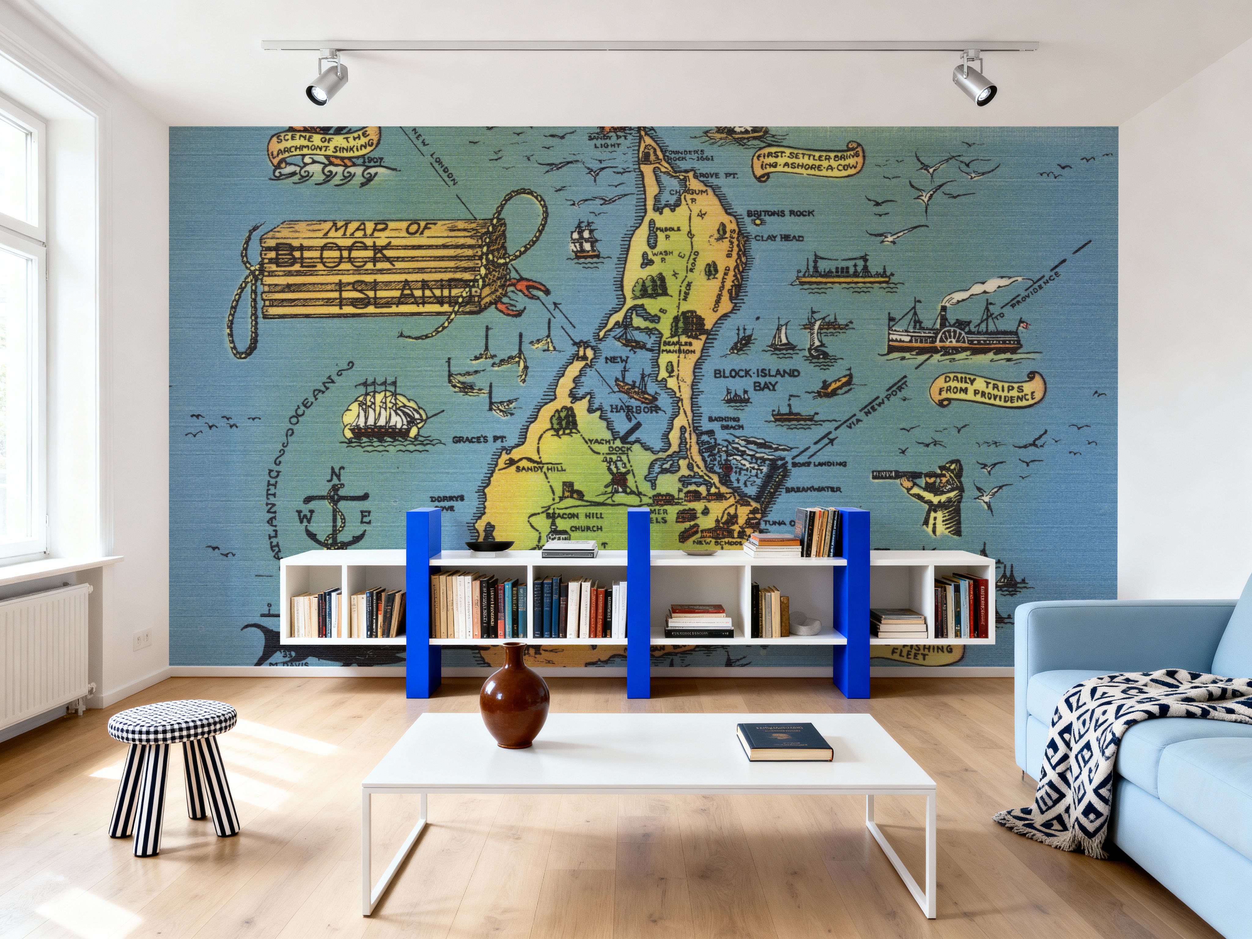 Greetings from Keys Map - Screenprint Postcard