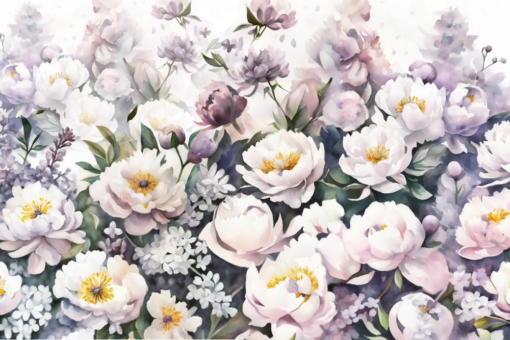 Watercolor Peonies Summer