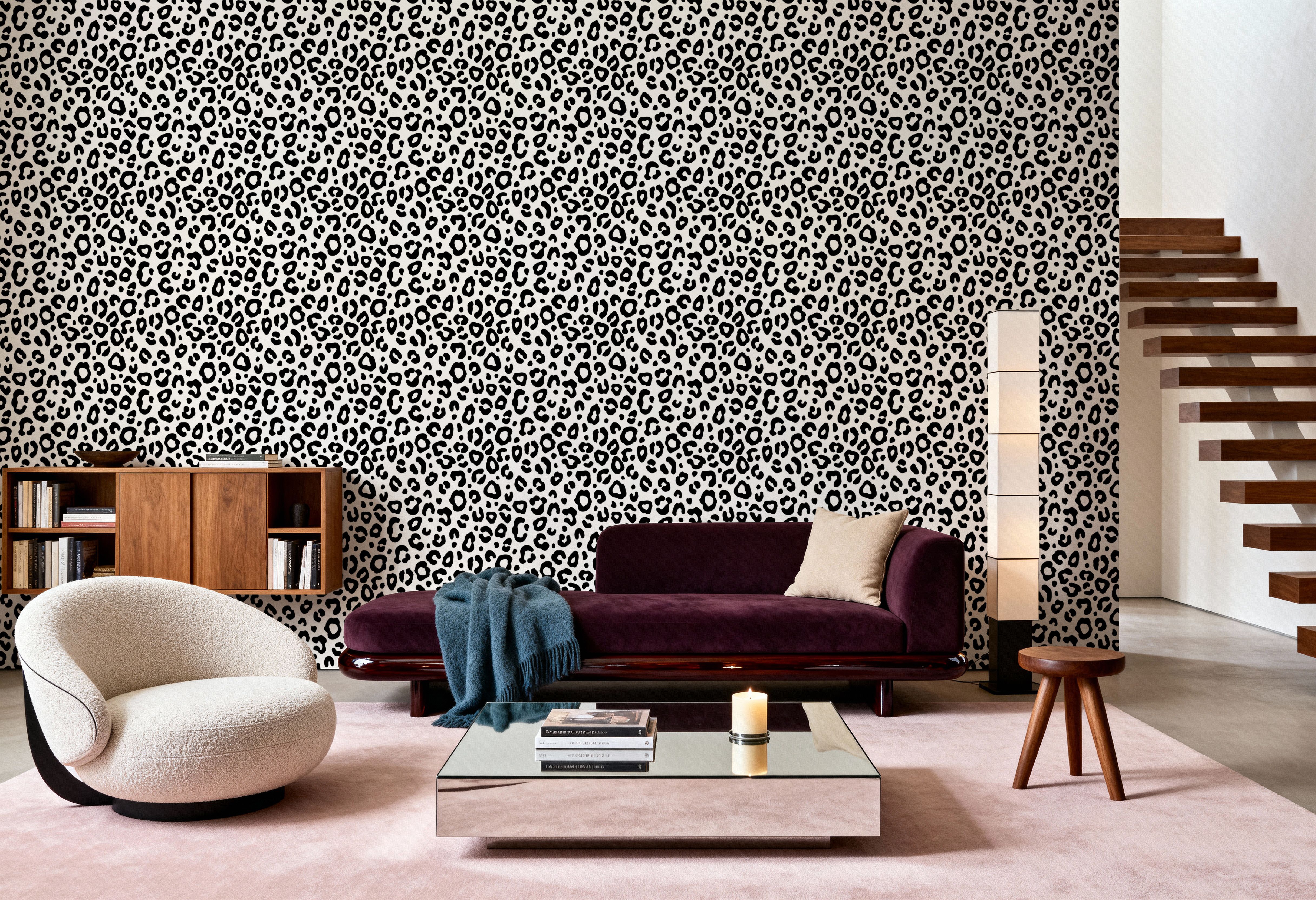 Wild Leopard on Repeat, Wallpaper