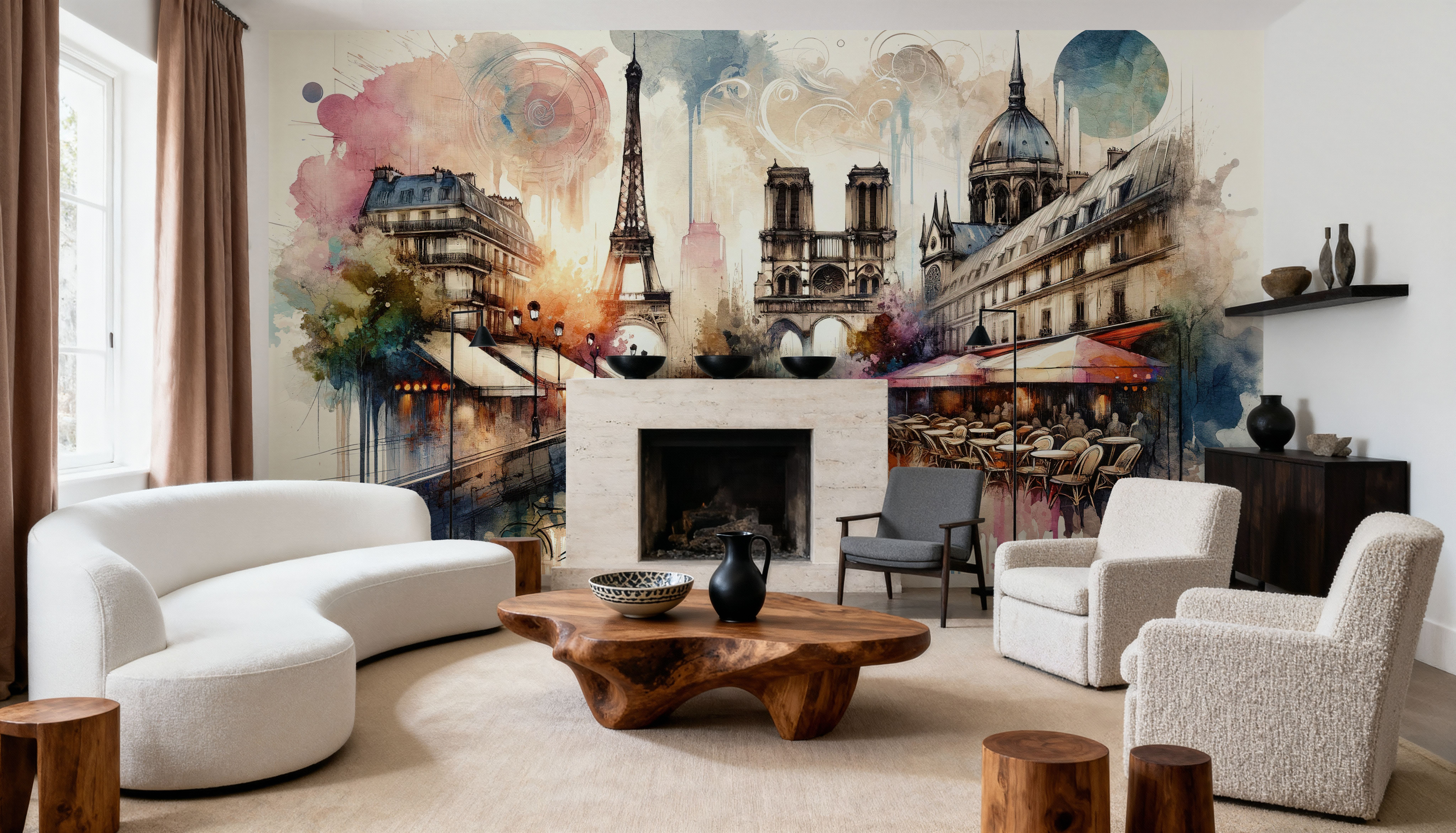 Watercolor Abstract Paris