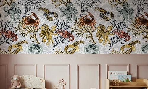 Vibrant Coral Reef, Grey