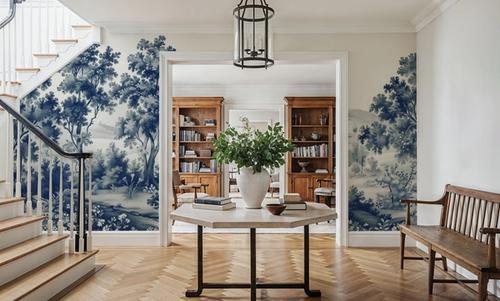 Pastoral Toile, Royal Blue