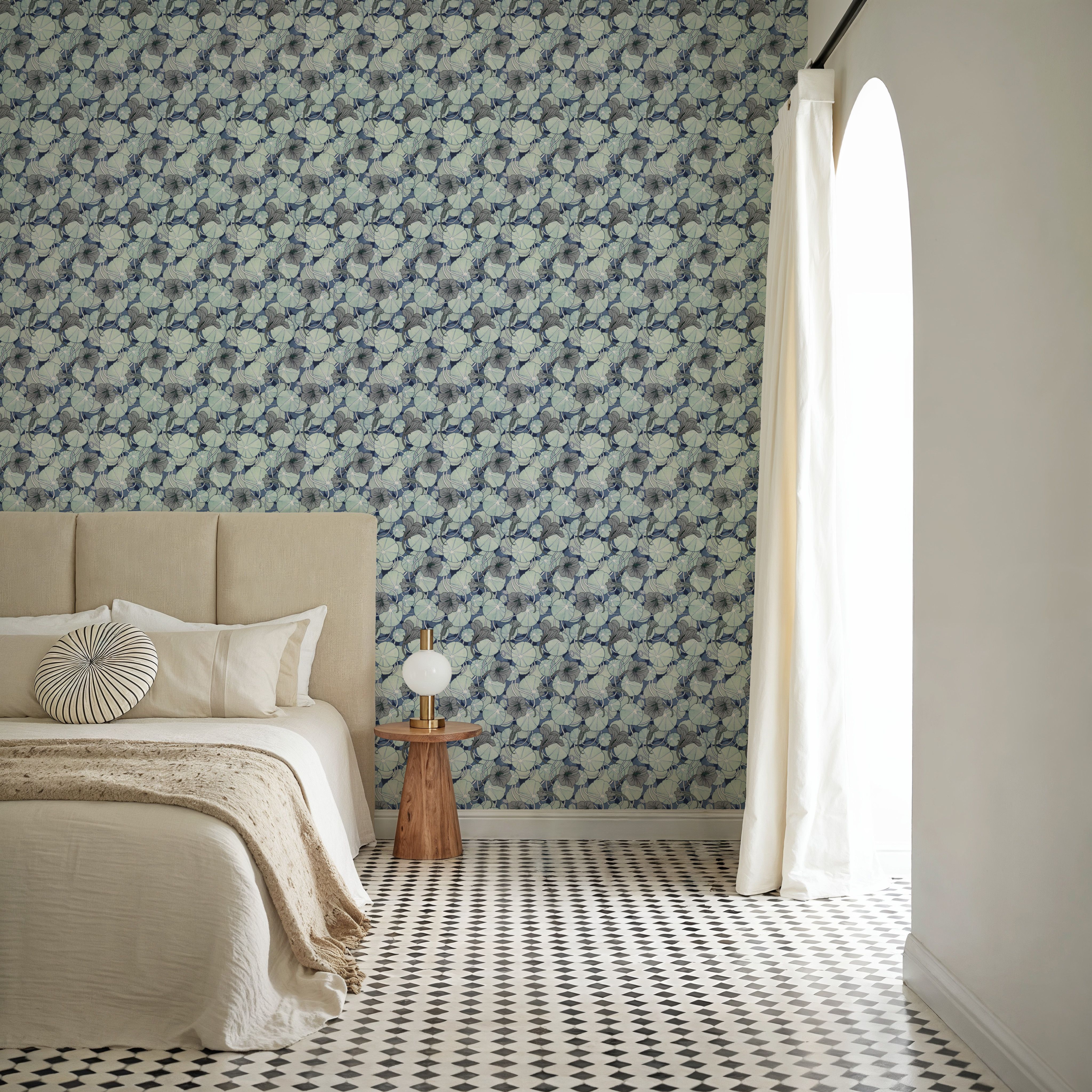 Nasturtium Verdure, Dove Blue