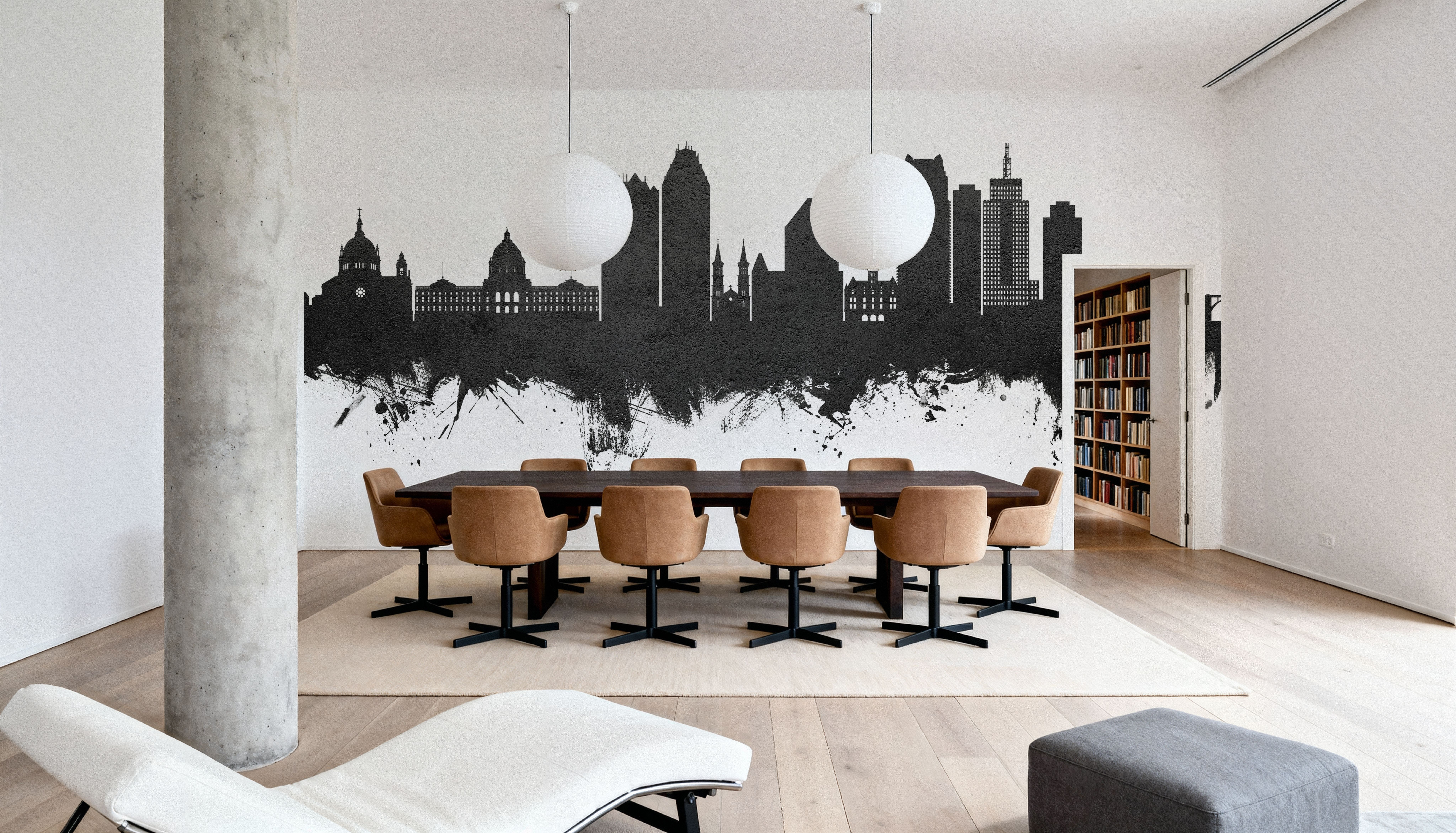 Saint Paul Minnesota Skyline Black & White