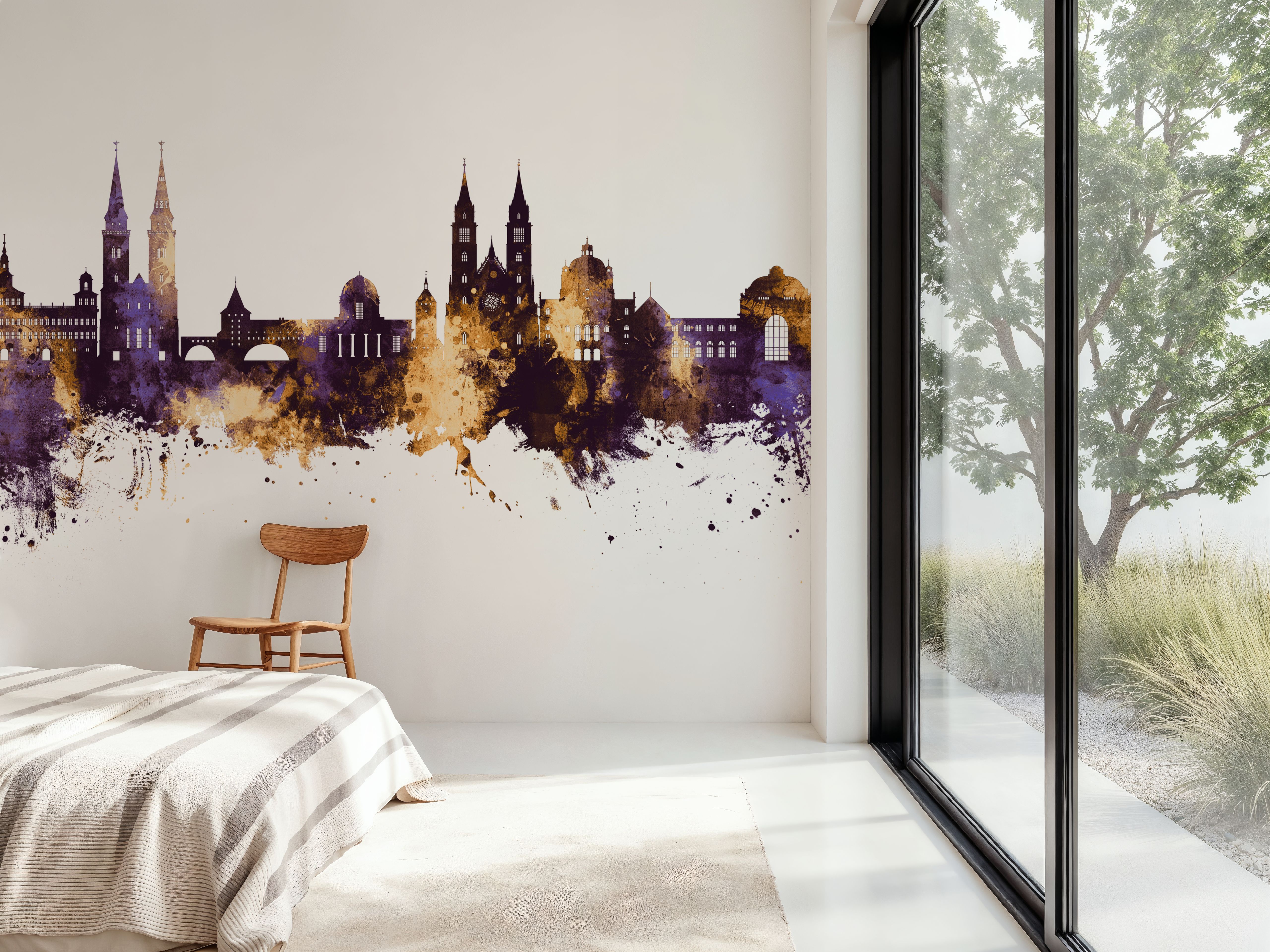 Nürnberg Germany Skyline Purple & Gold